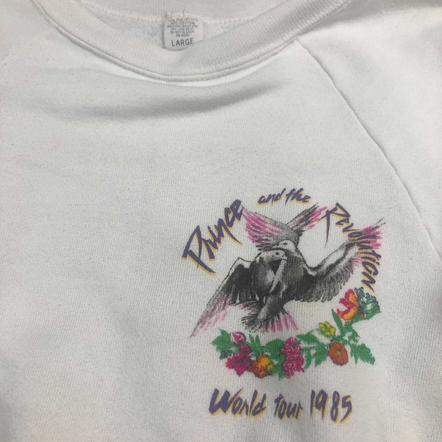 80s Prince and the Revolution 1985 World Tour Sweatshirt Grey Crewneck Medium