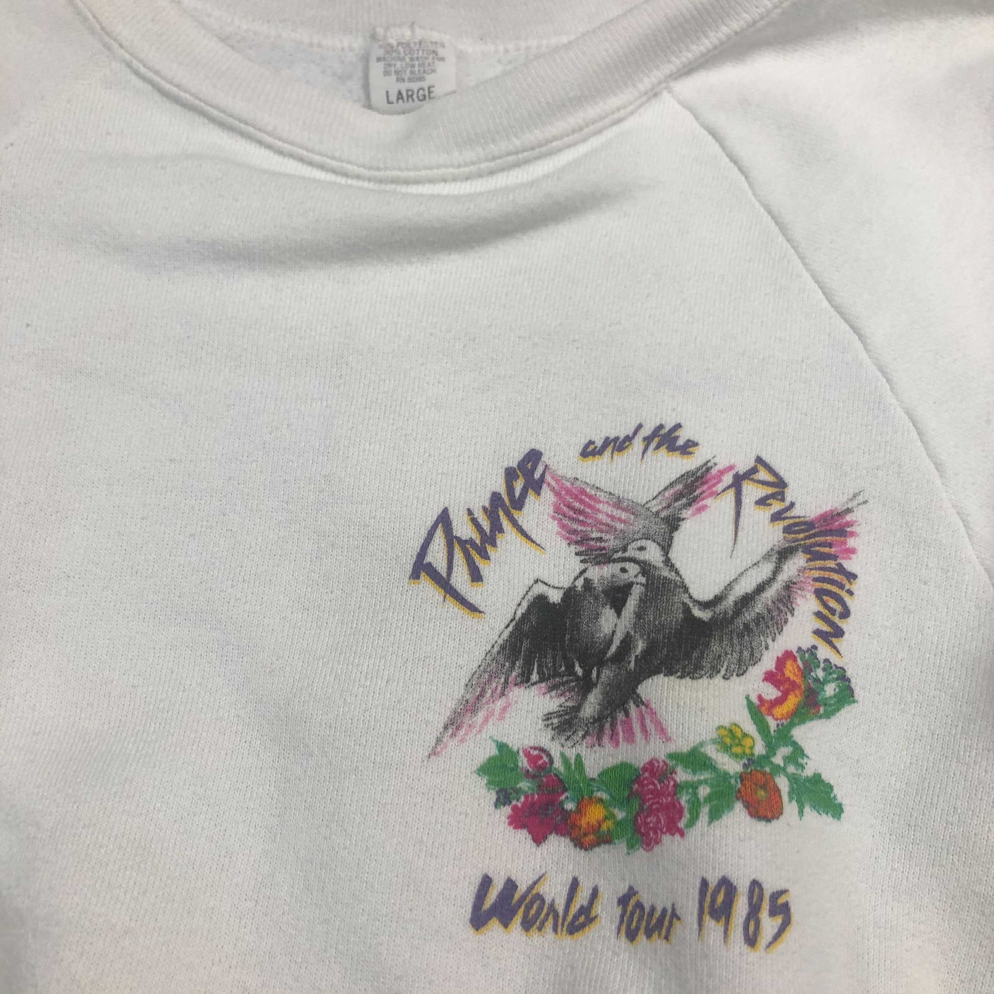 80s Prince and the Revolution 1985 World Tour Sweatshirt Grey Crewneck Medium