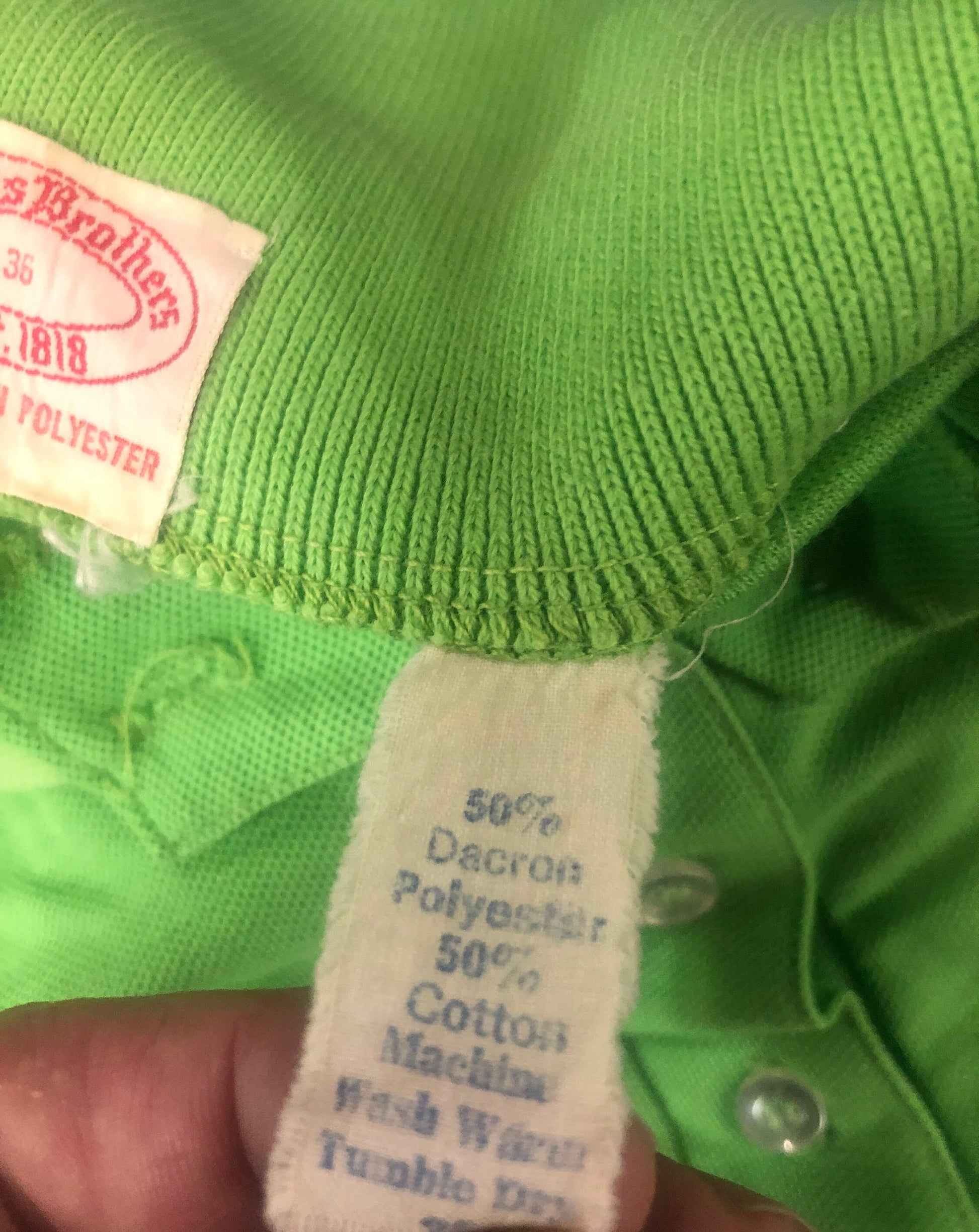 80s Lacoste Brooks Brothers Lime Green Polo Shirt Crocodile Medium