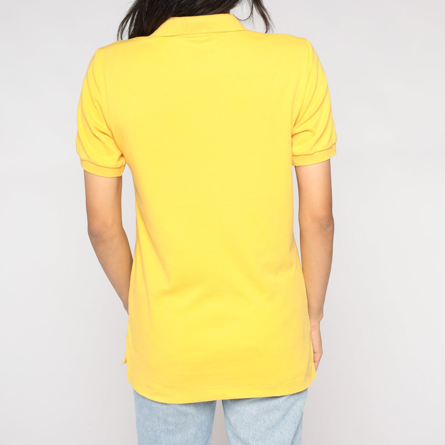80s Britannia Polo Shirt Yellow Collared Short Sleeve Men's Small