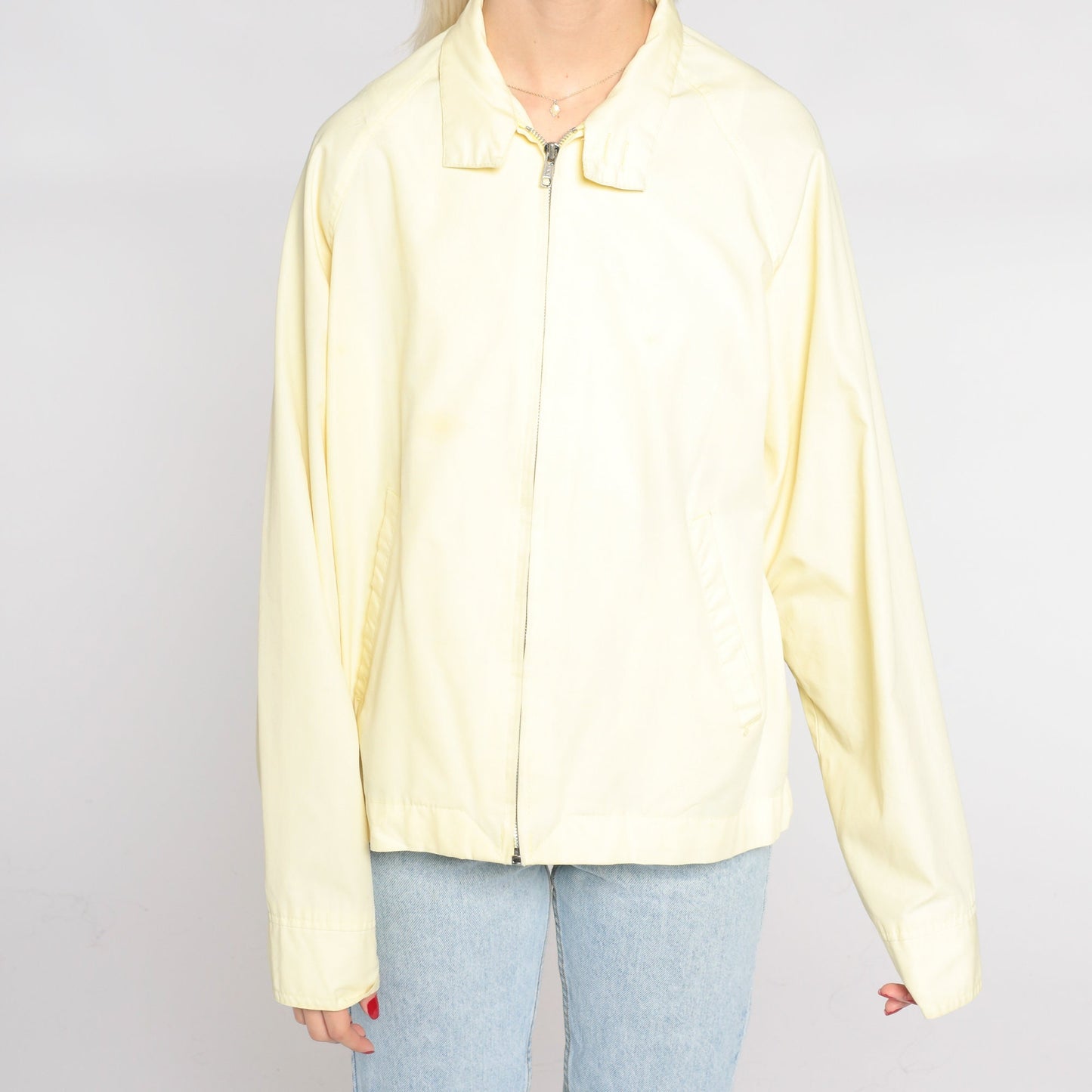 80s Sears Yellow Windbreaker Zip-Up Jacket Medium Large