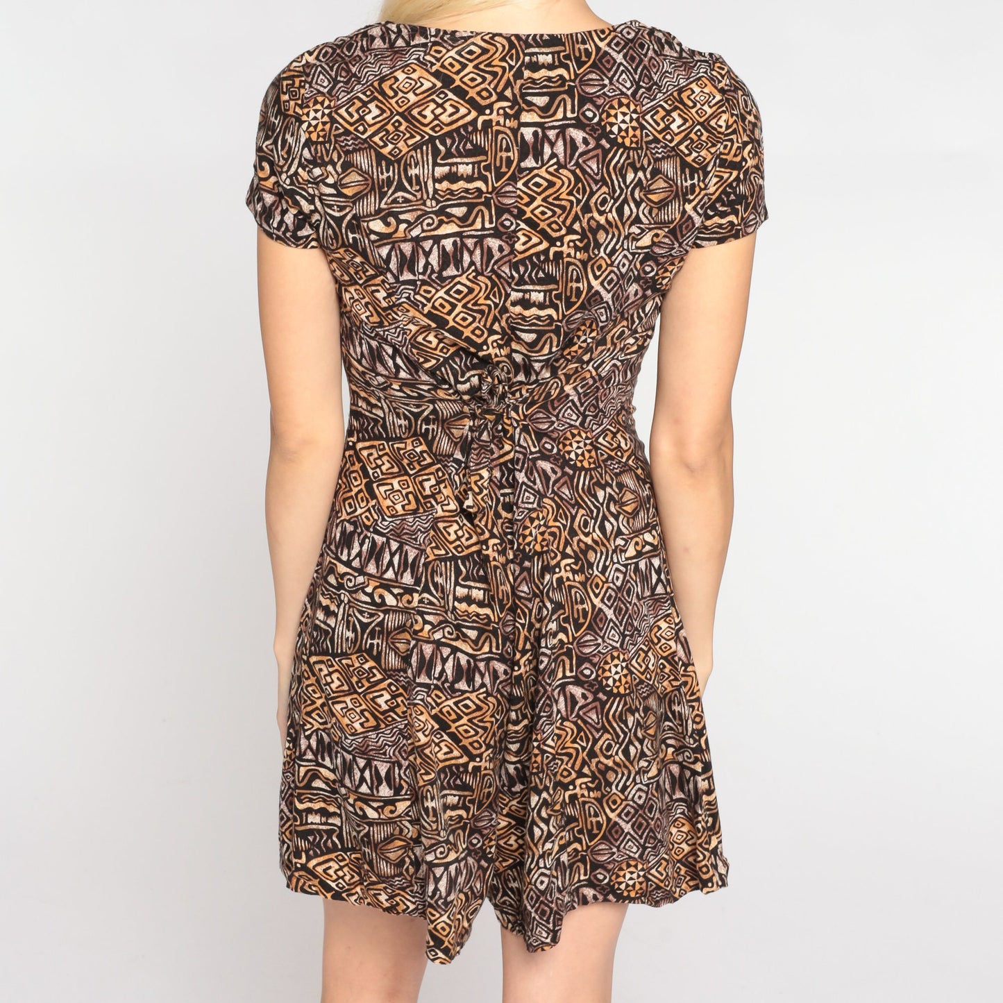 90s No Boundaries Geometric Print Romper Wide Leg Button Up Small