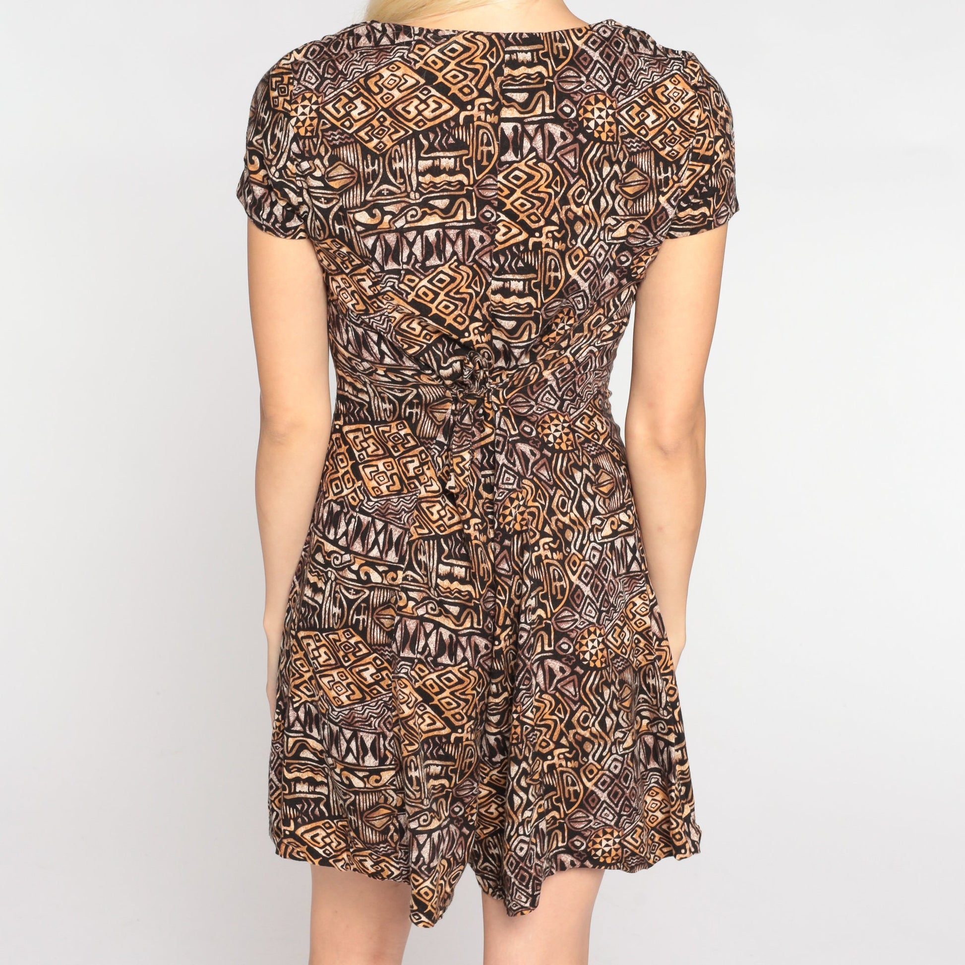 90s No Boundaries Geometric Print Romper Wide Leg Button Up Small
