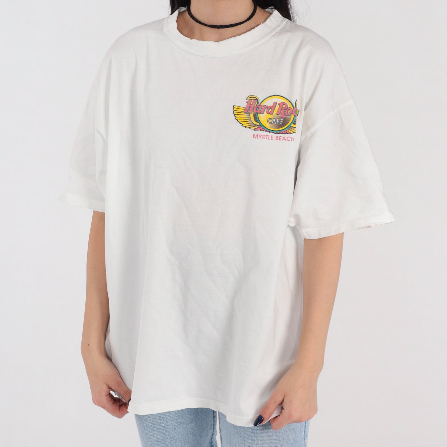 90s Hard Rock Cafe Myrtle Beach Egypt Pharaoh Graphic Tee White XL