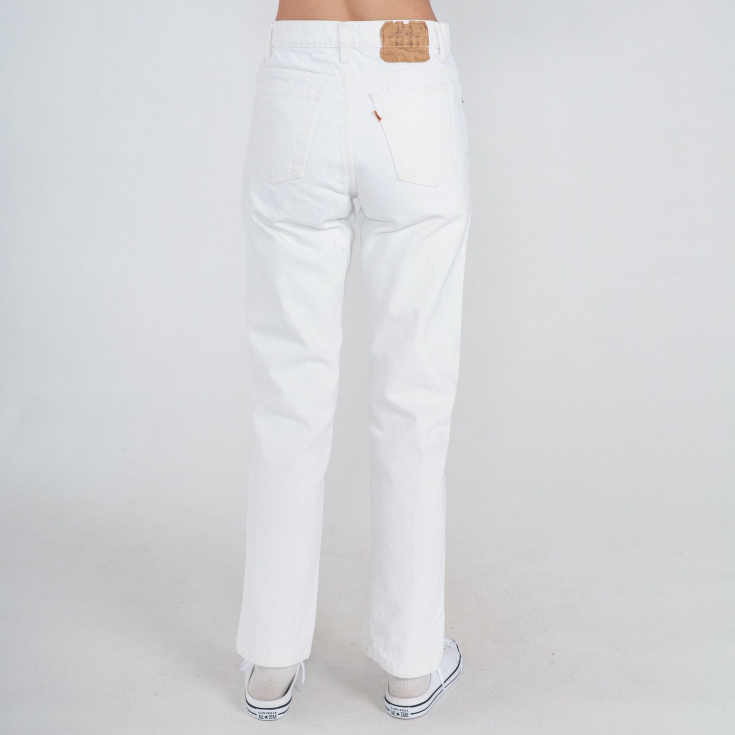 80s Levi's Orange Tab High-Rise Straight Jeans White Denim Extra Small