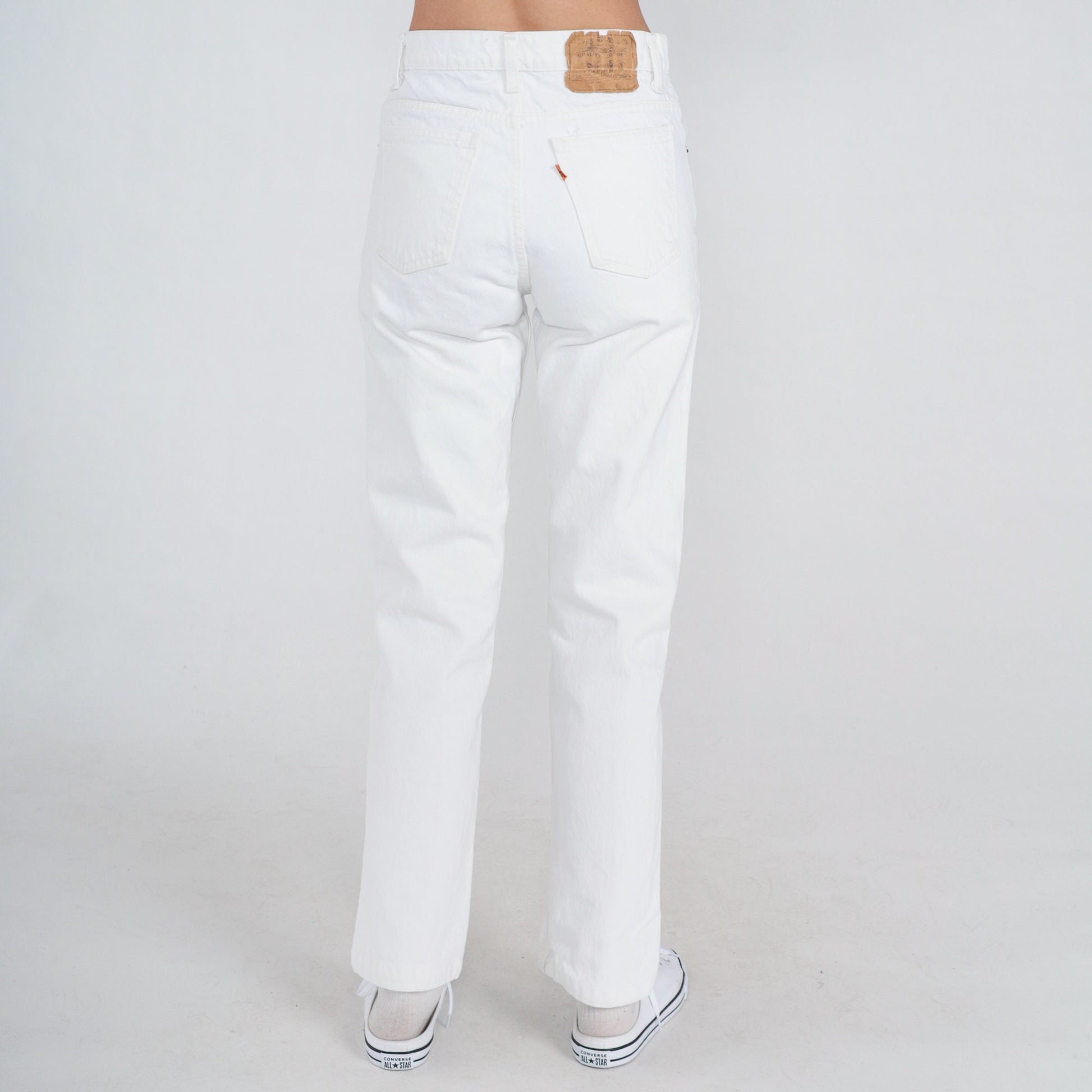 80s Levi's Orange Tab High-Rise Straight Jeans White Denim Extra Small
