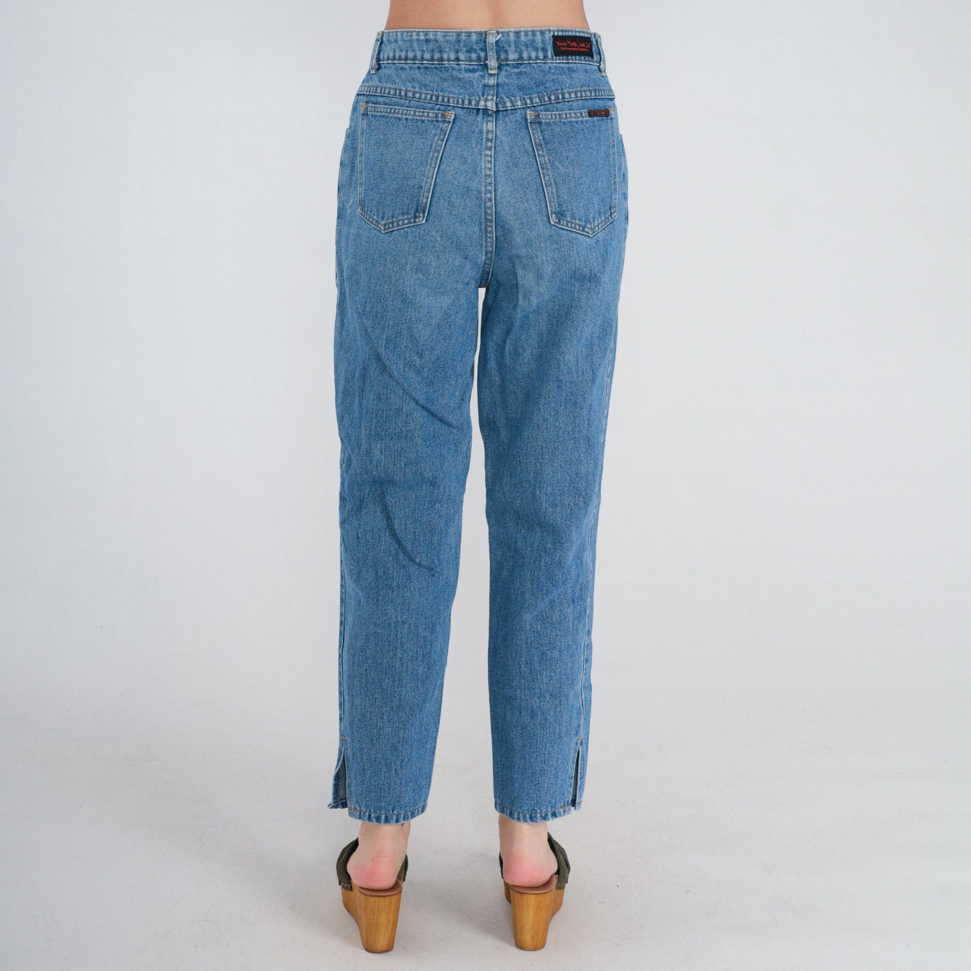 90s New York Jean Co High Waisted Straight Leg Jeans Blue Denim Small