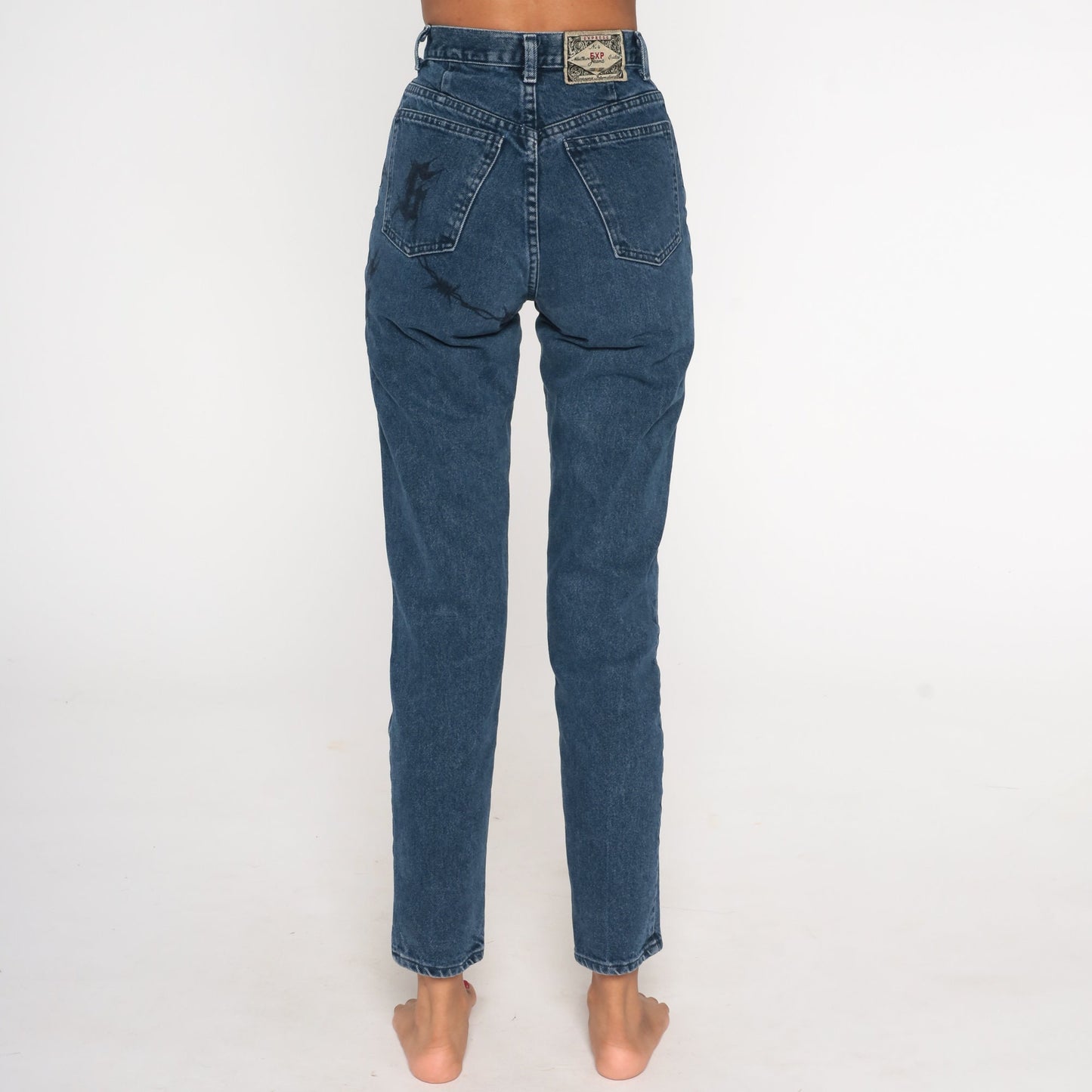 90s High-Waisted Skinny Jeans Barbed Wire G Blue Denim 2XS