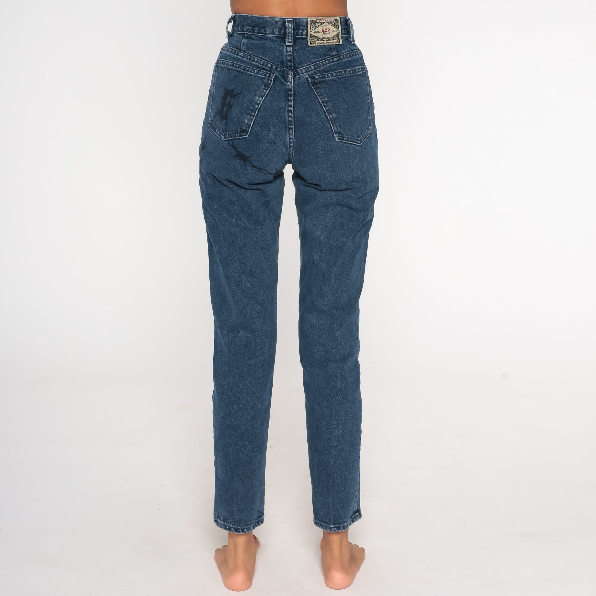 90s High-Waisted Skinny Jeans Barbed Wire G Blue Denim 2XS