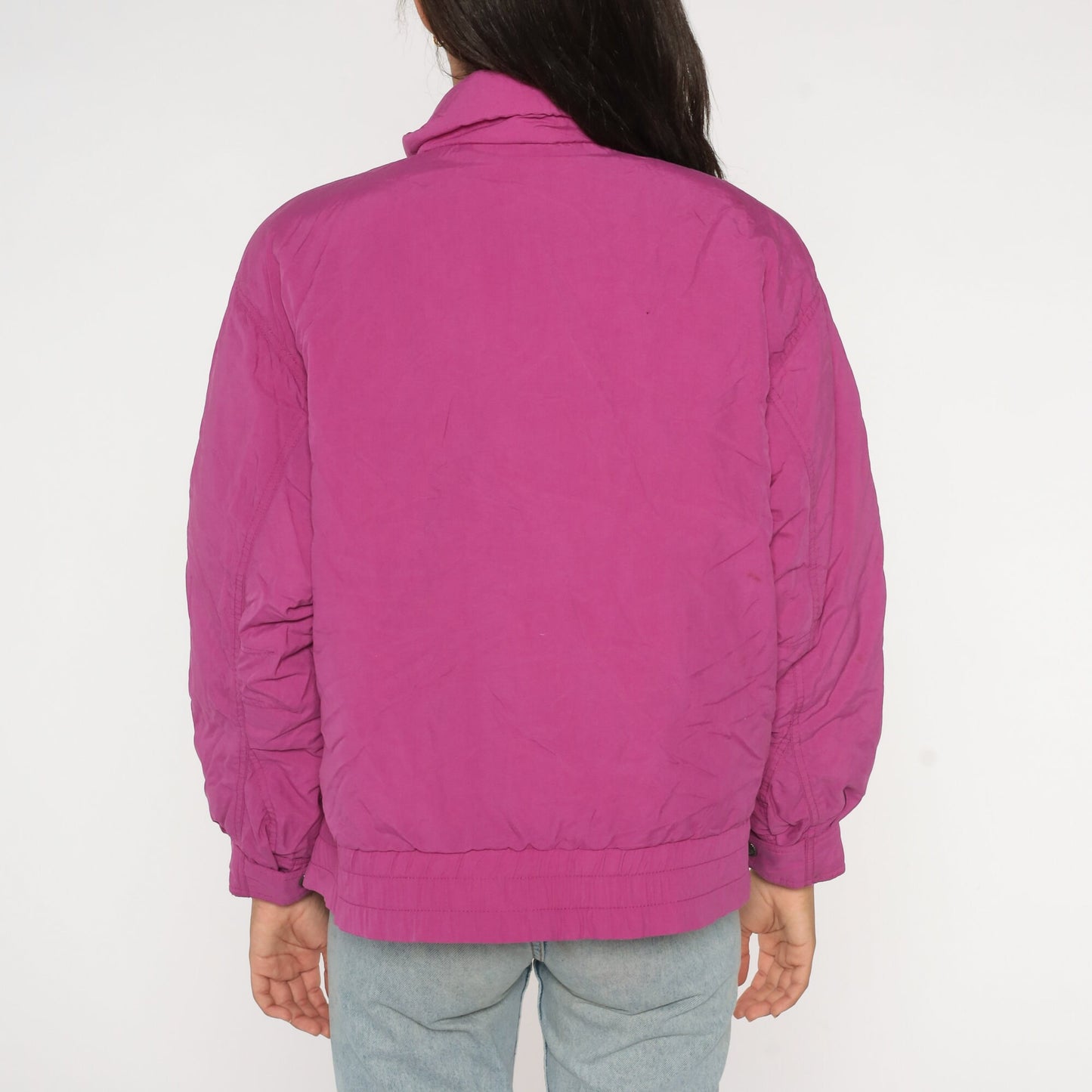 90s Eddie Bauer Fuchsia Pink Down Puffer Ski Jacket Medium