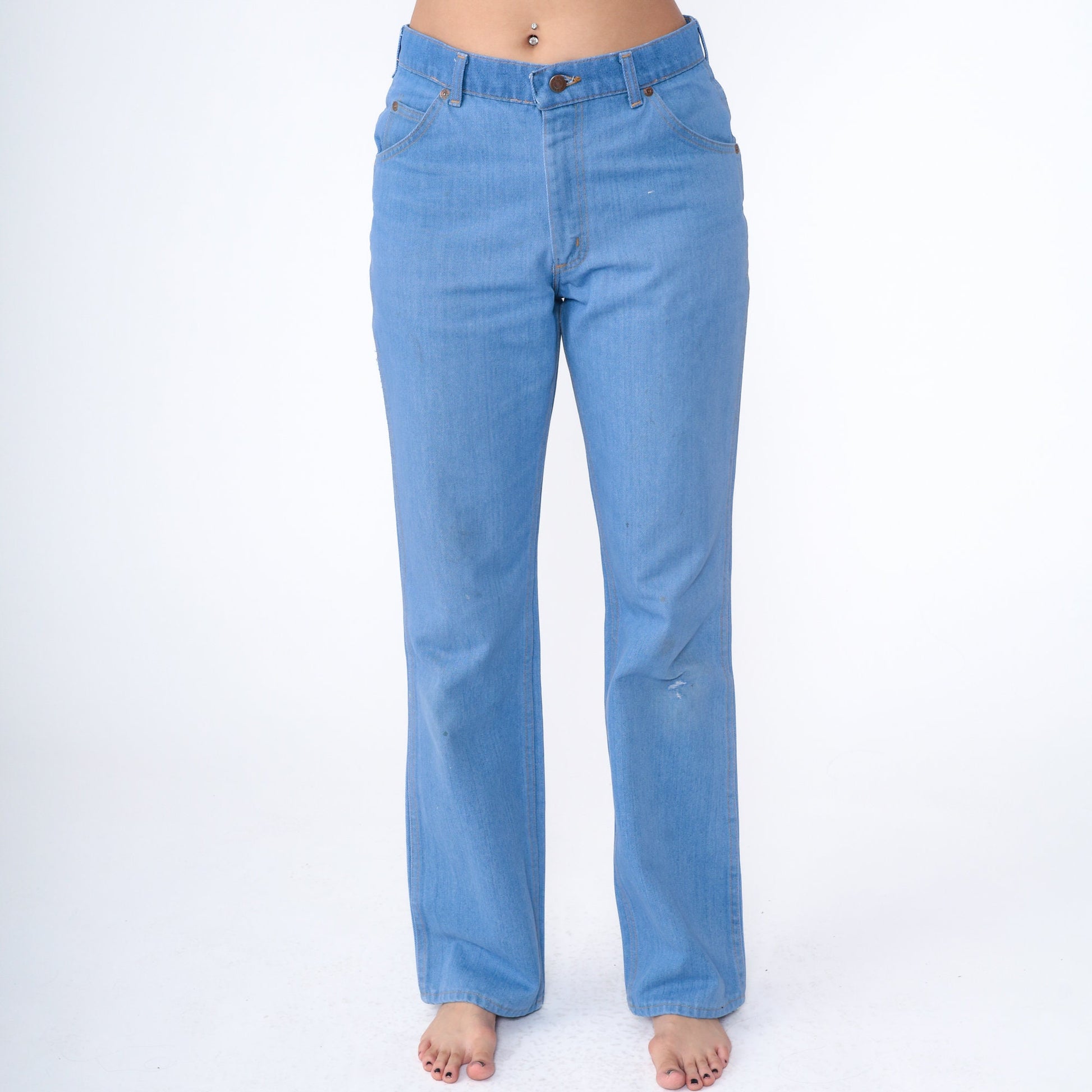 80s Roebucks Bootcut Jeans Blue High Rise Denim Men's Medium 31