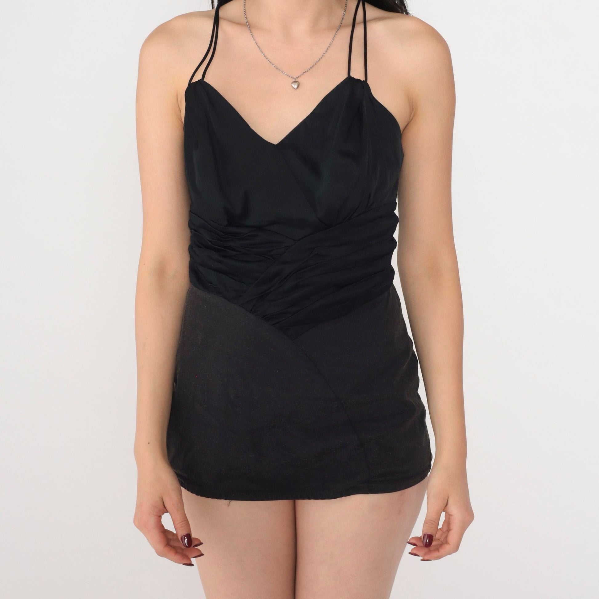 50s Rose Marie Reid One-Piece Swimsuit Black Skirted Boyshort Small Medium