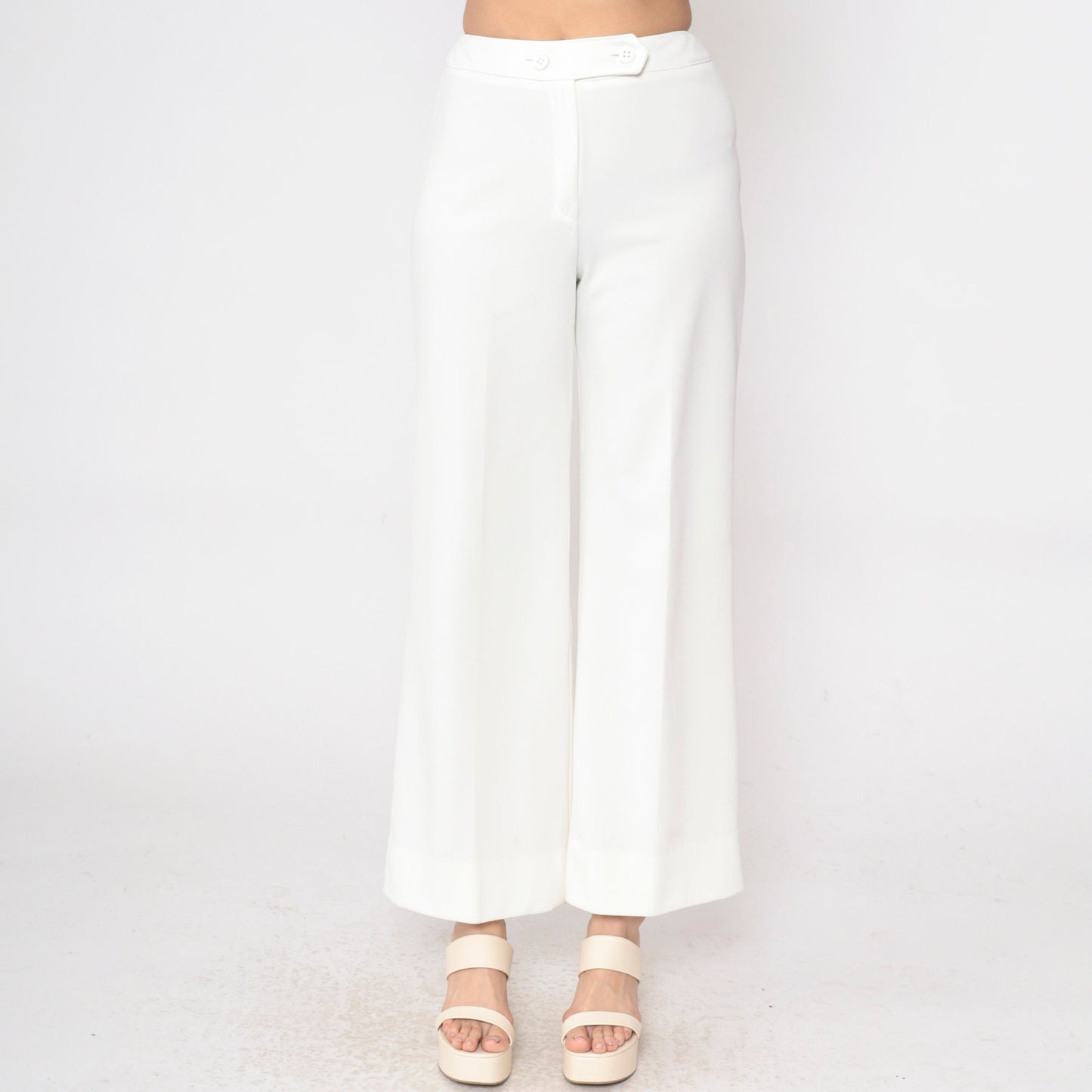 70s Catalina White Bell Bottom Pants High Waist Flare Small