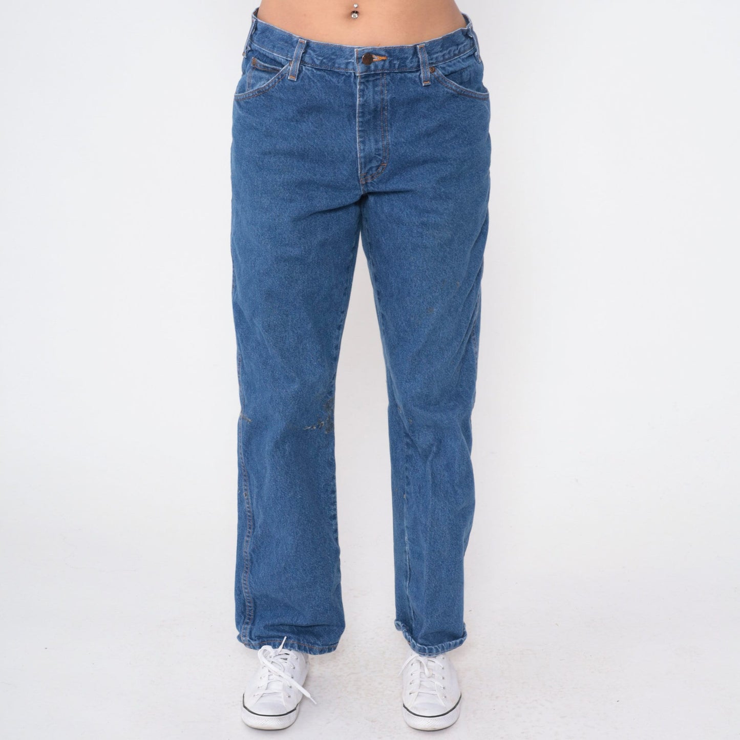 Y2K Dickies Jeans 34x32 High Rise Relaxed Straight Leg Blue Denim Men's