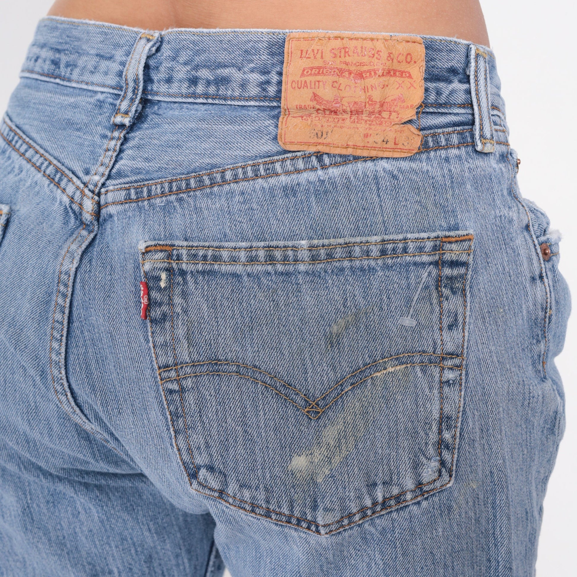 Levis 501 Distressed Paint Splatter Jeans 34x32 Straight Leg Button Fly 90s