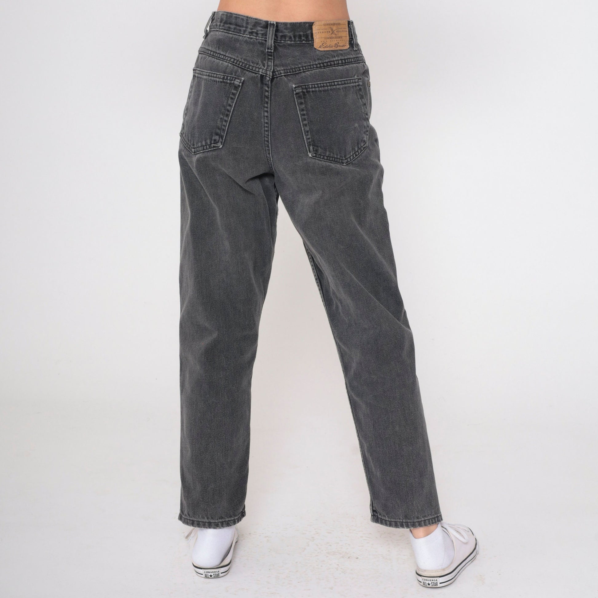 Eddie Bauer 90s Charcoal High-Waist Straight-Leg Jeans Petite Small
