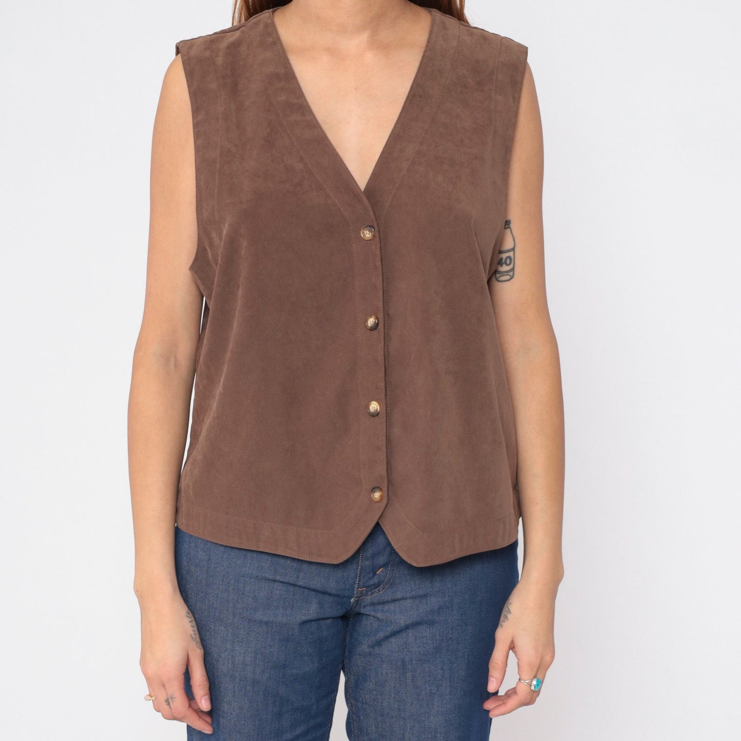 90s Orvis Brown Button-Up Vest Tank Top Large