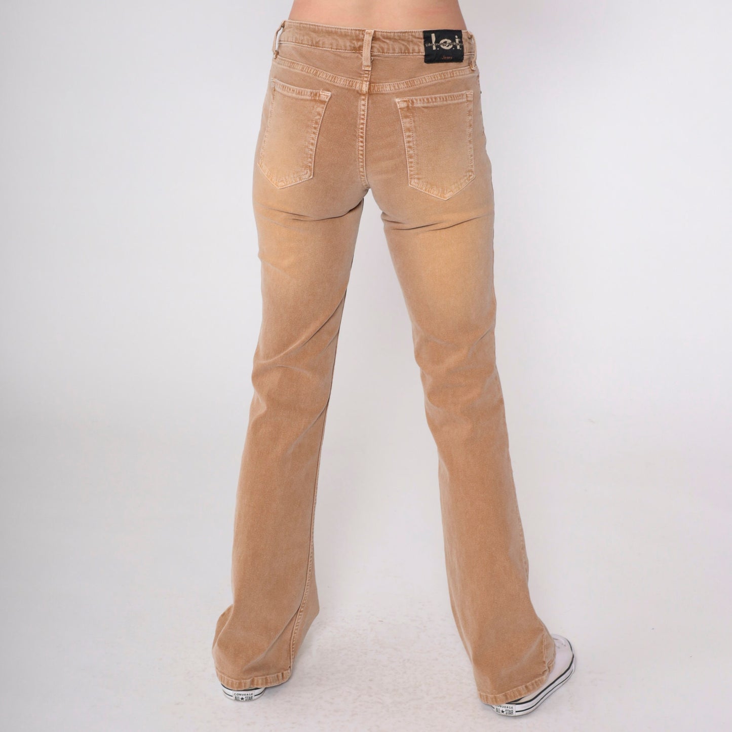 Lei Y2K Flared Jeans Light Brown Mid Rise Denim Size 7