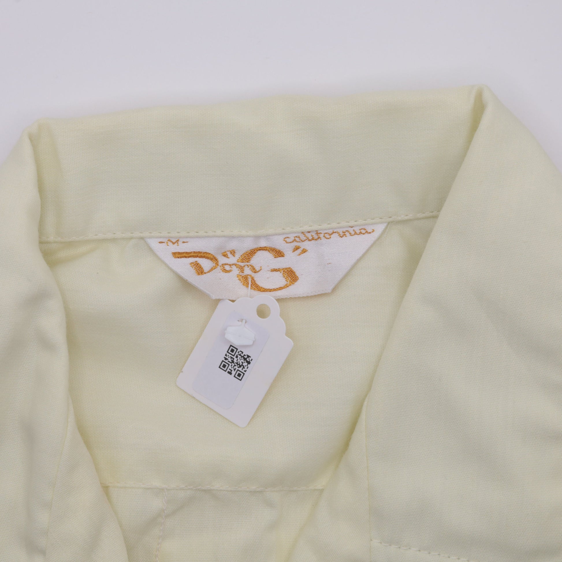 70s Don G of California Yellow Embroidered Pintuck Button-Up Shirt Men's Medium