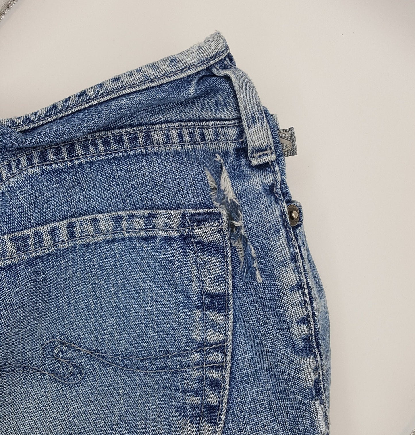 Y2K Silver Jeans Blue Denim Shorts Mid Rise Small 27