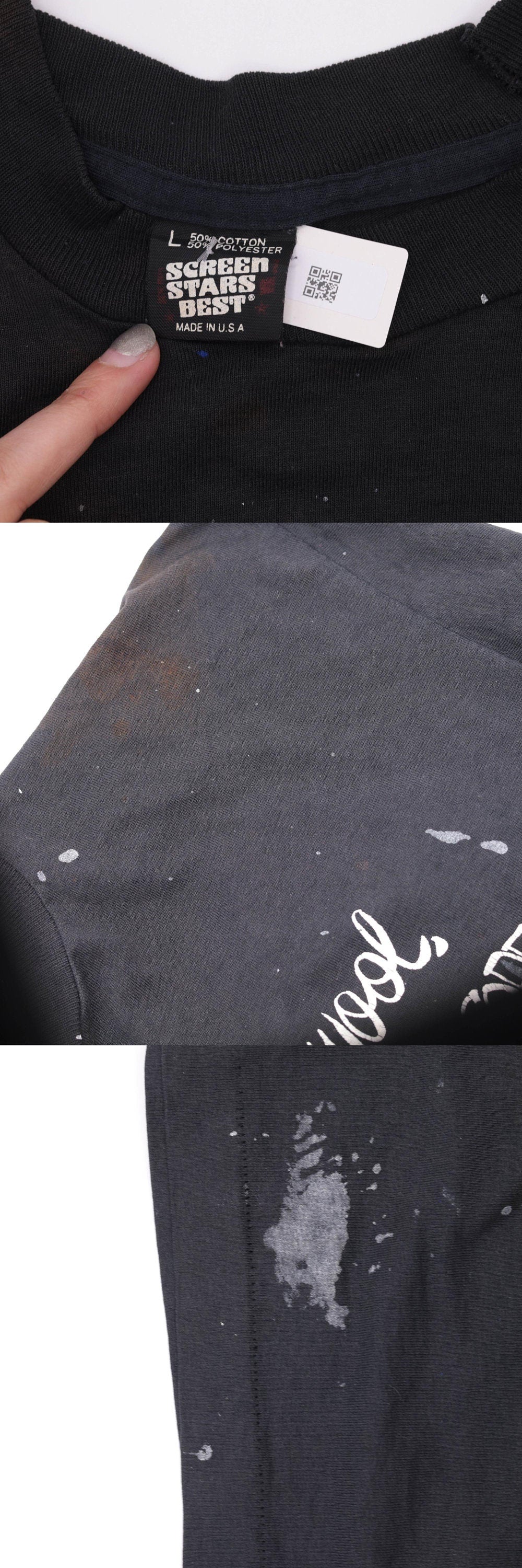 90s Cincinnati Bengals NFL Graphic T-Shirt Black Distressed Medium