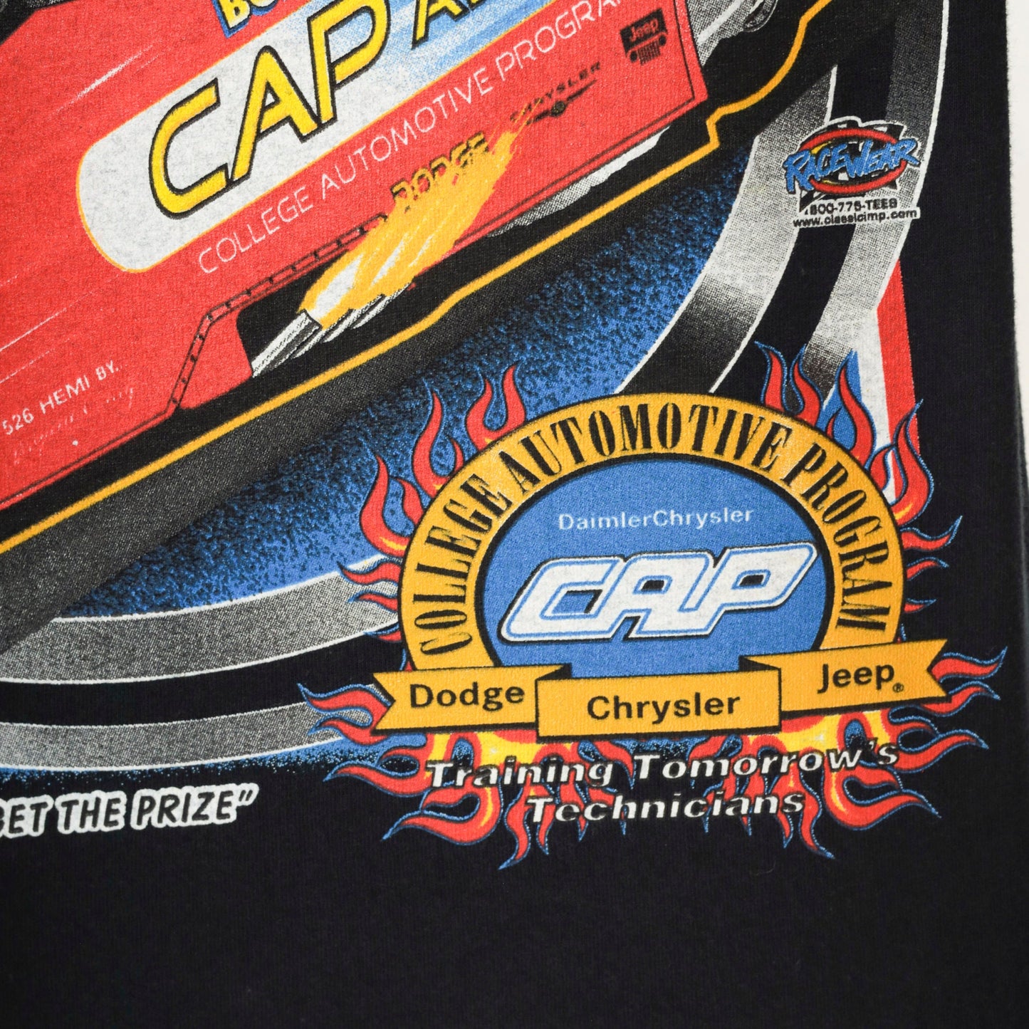 00s Bobby Martin CAP Racing Drag Car Graphic T-Shirt Black Large
