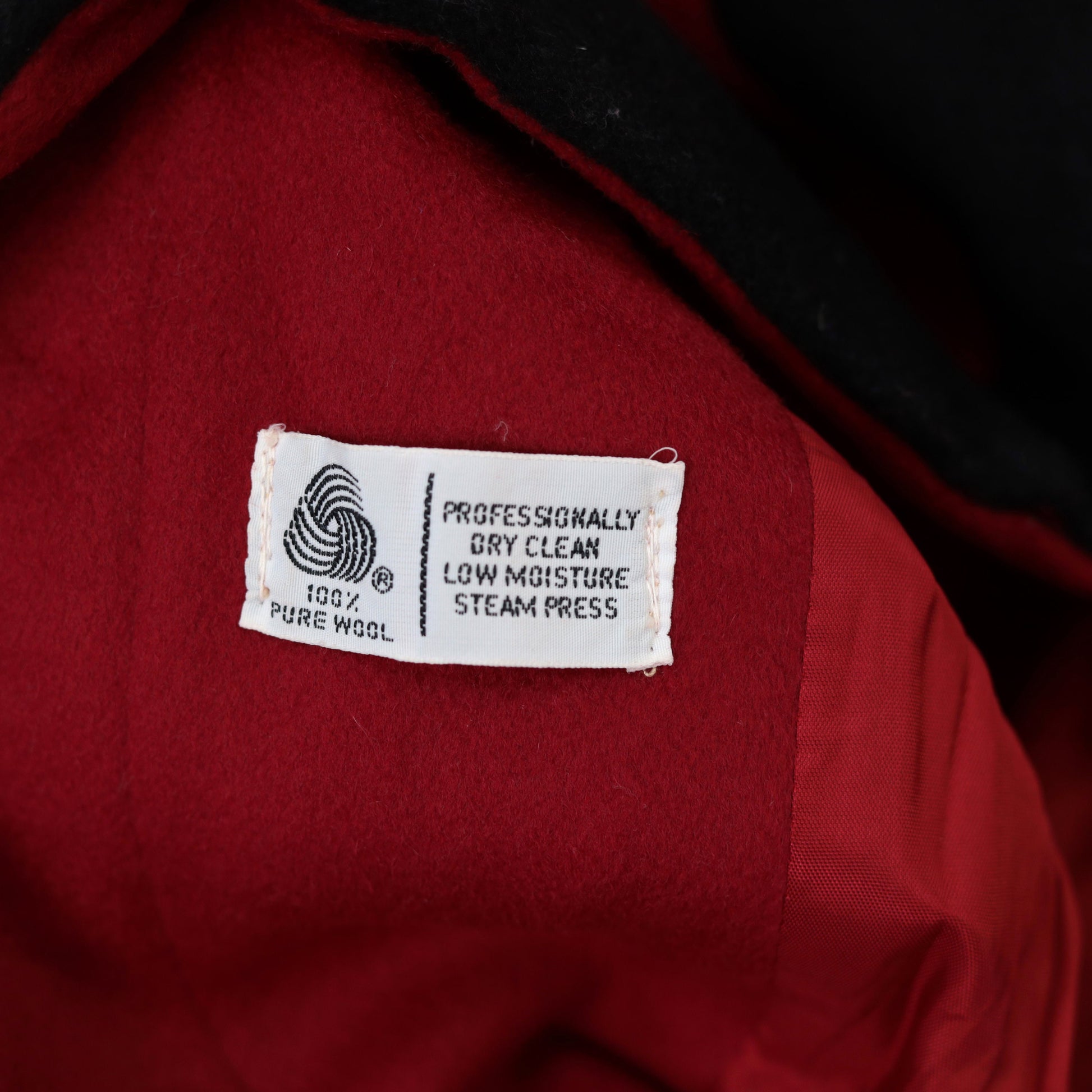80s Alorna Wool Coat Red Black Trim Long Overcoat Puff Sleeve Medium