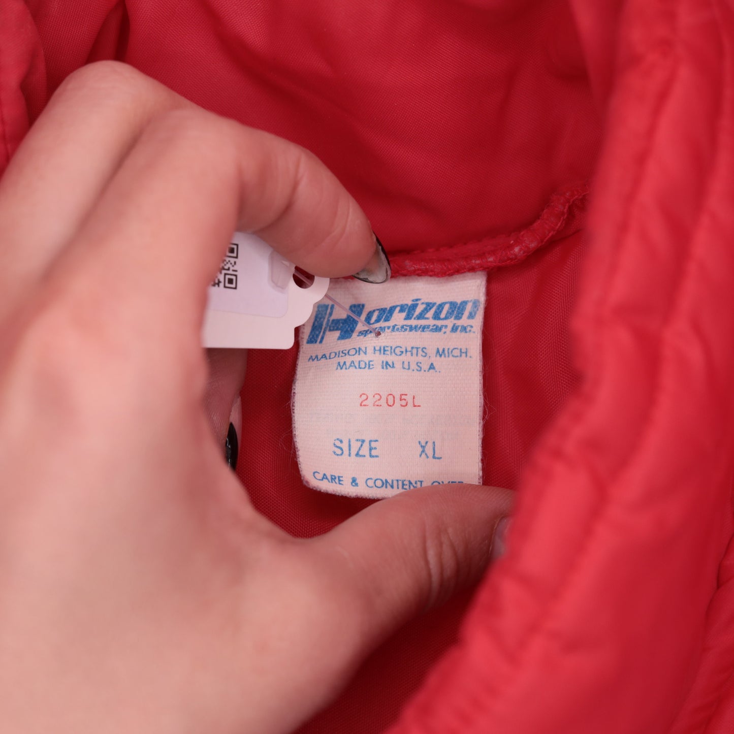 80s Consolidated Freightways Red Puffer Vest Snap Sleeveless Jacket Extra Large