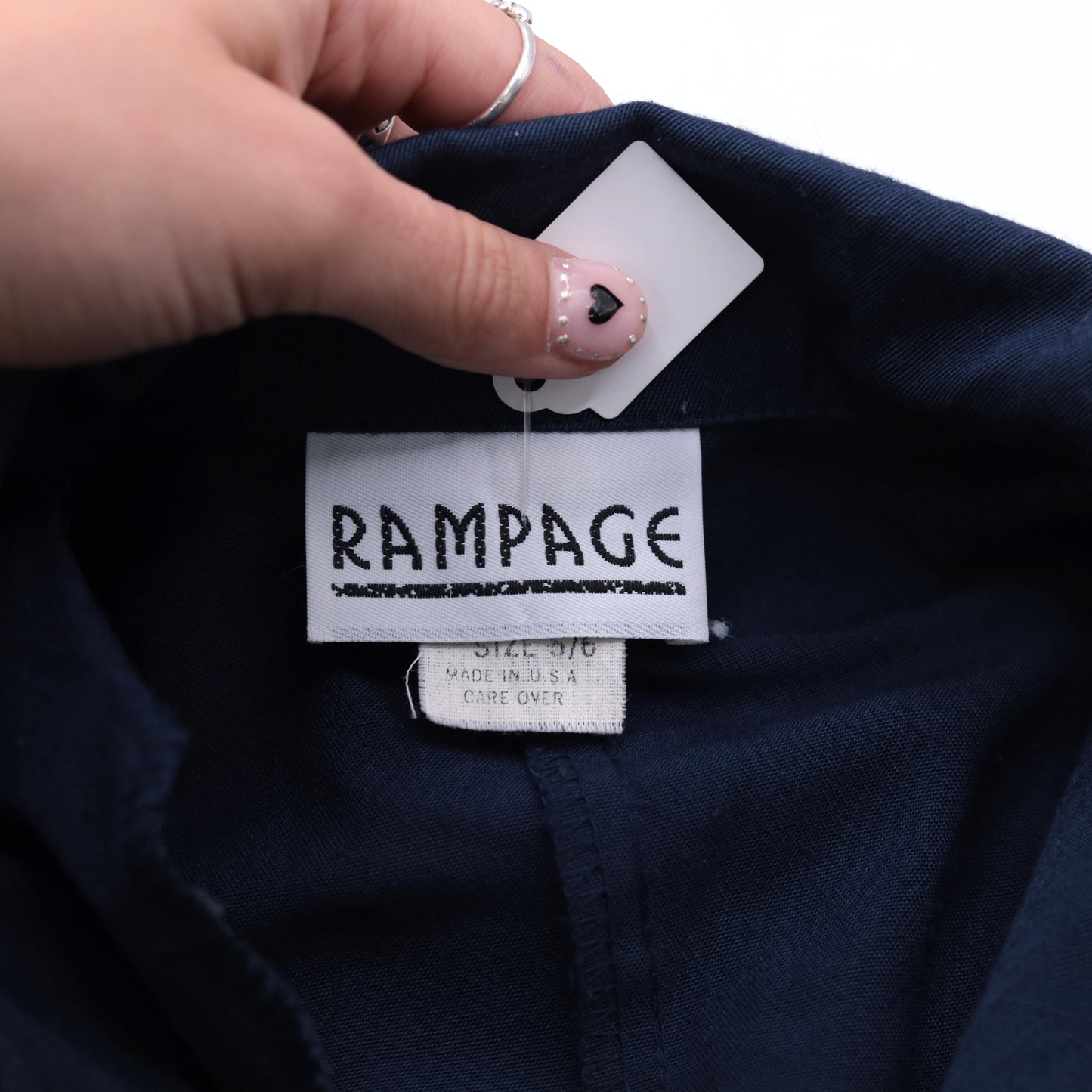 90s Navy Cropped Blazer Double-Breasted Gold Buttons Long Sleeve Small