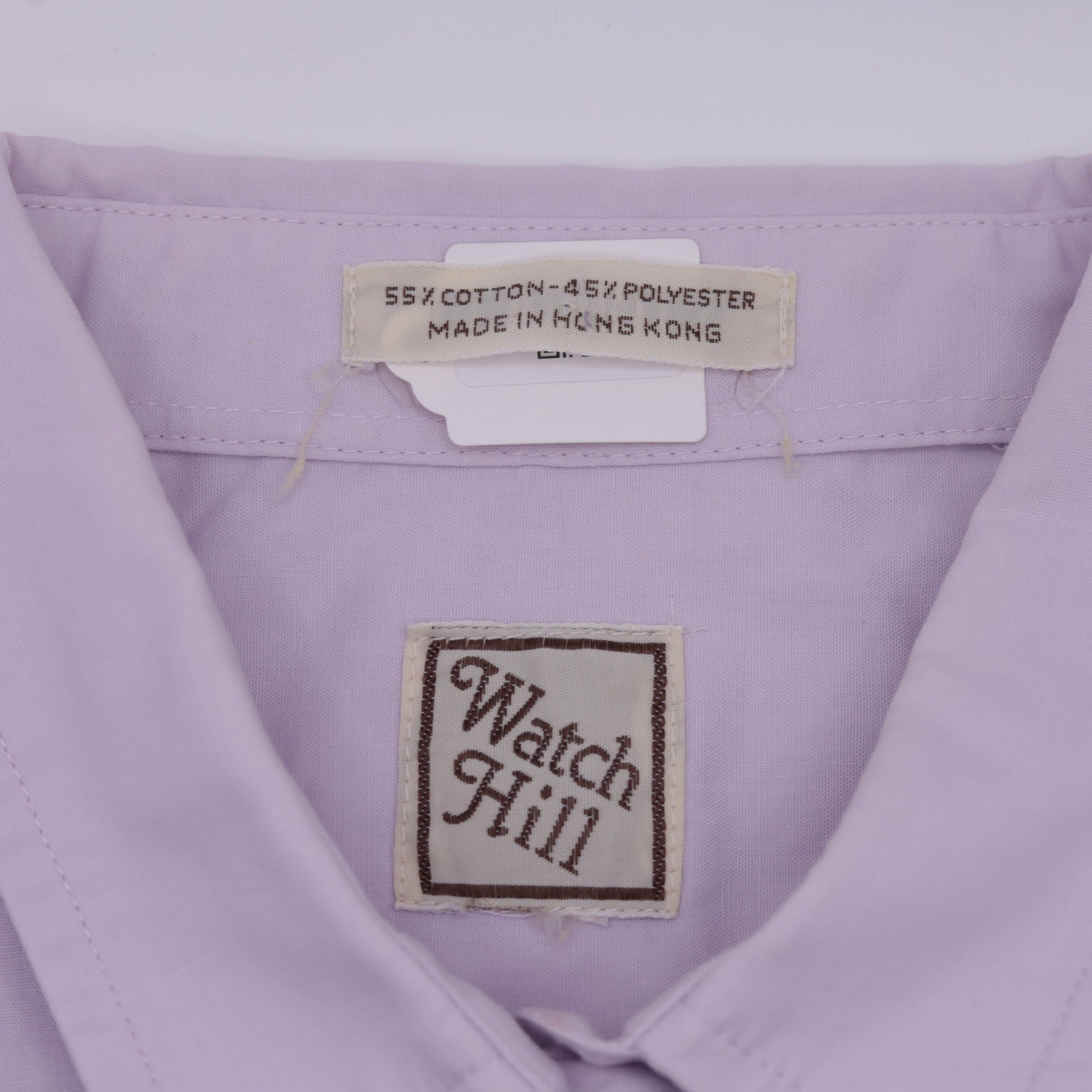 80s Lavender Pleated Button-Up Blouse Short Sleeve Cotton Blend Medium