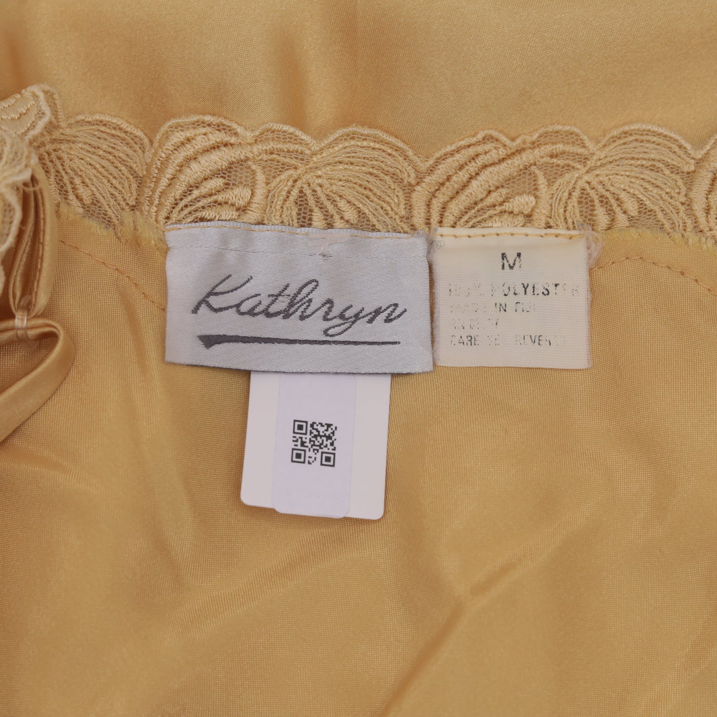 90s Gold Satin Slip Dress Lace Trim Spaghetti Strap Mini Chemise Small