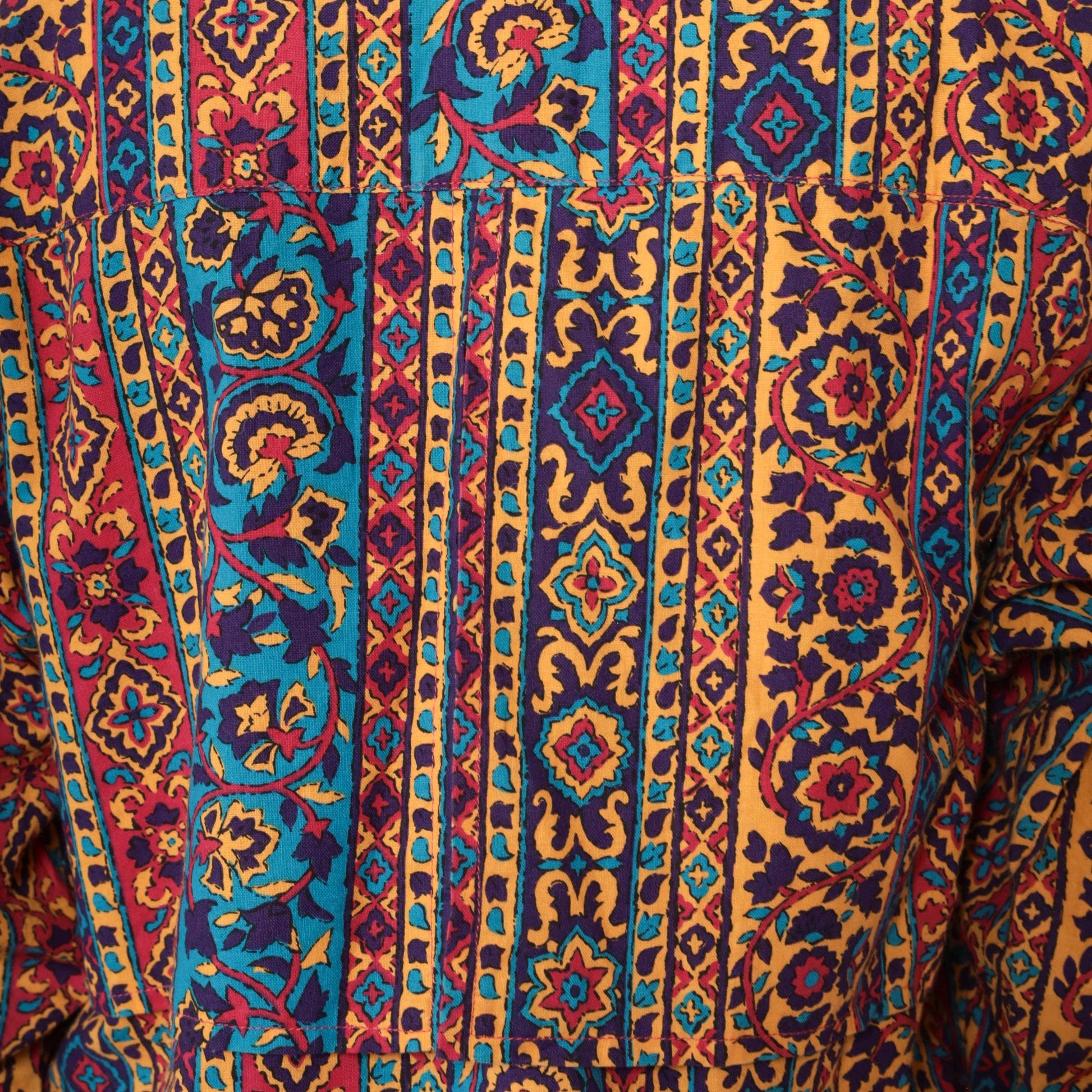 90s Frontier Series Western Floral Button Up Shirt Concho Medium