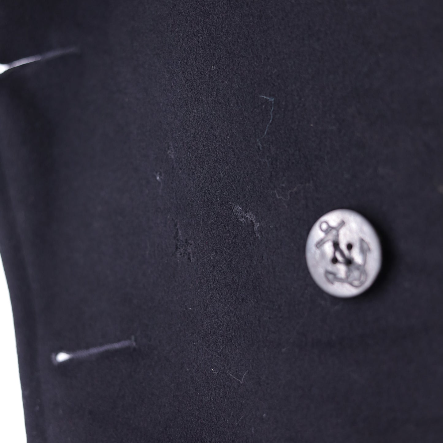 1940s US Navy Pea Coat Wool Double Breasted Black Jacket Medium 36