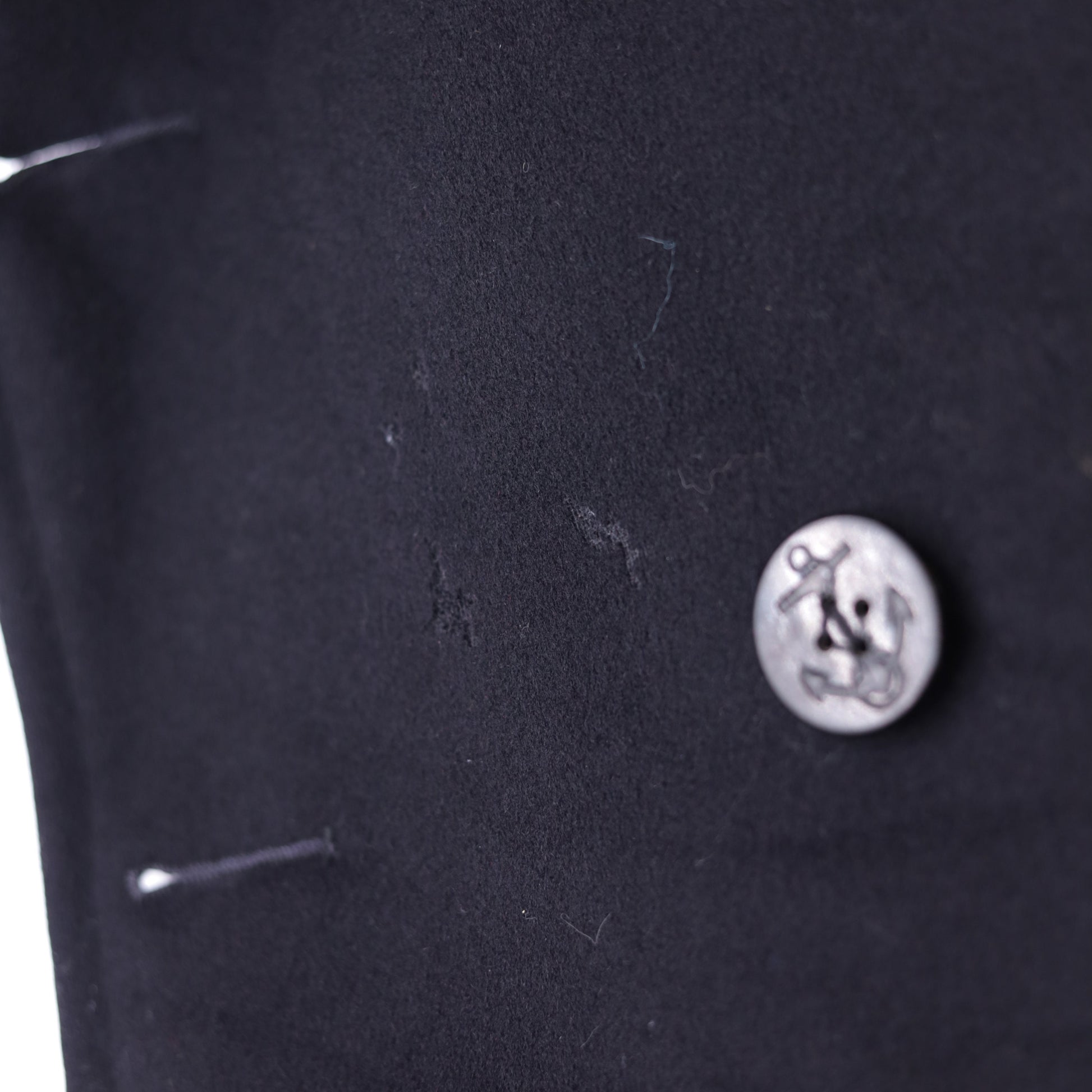 1940s US Navy Pea Coat Wool Double Breasted Black Jacket Medium 36