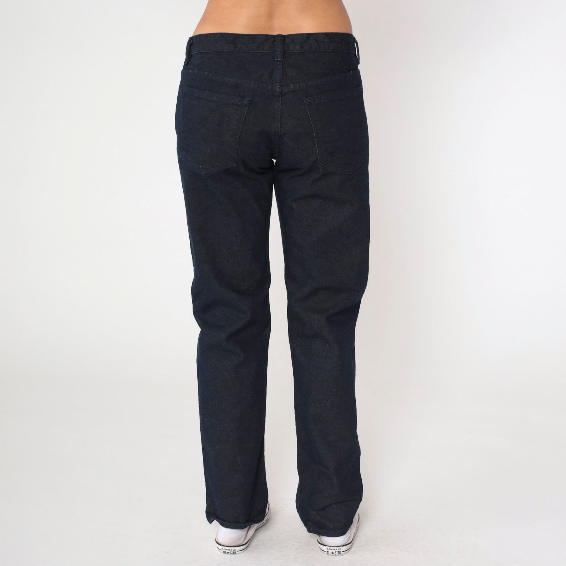 Club Monaco Black Straight Leg Jeans Mid Rise Cotton Denim 32x32
