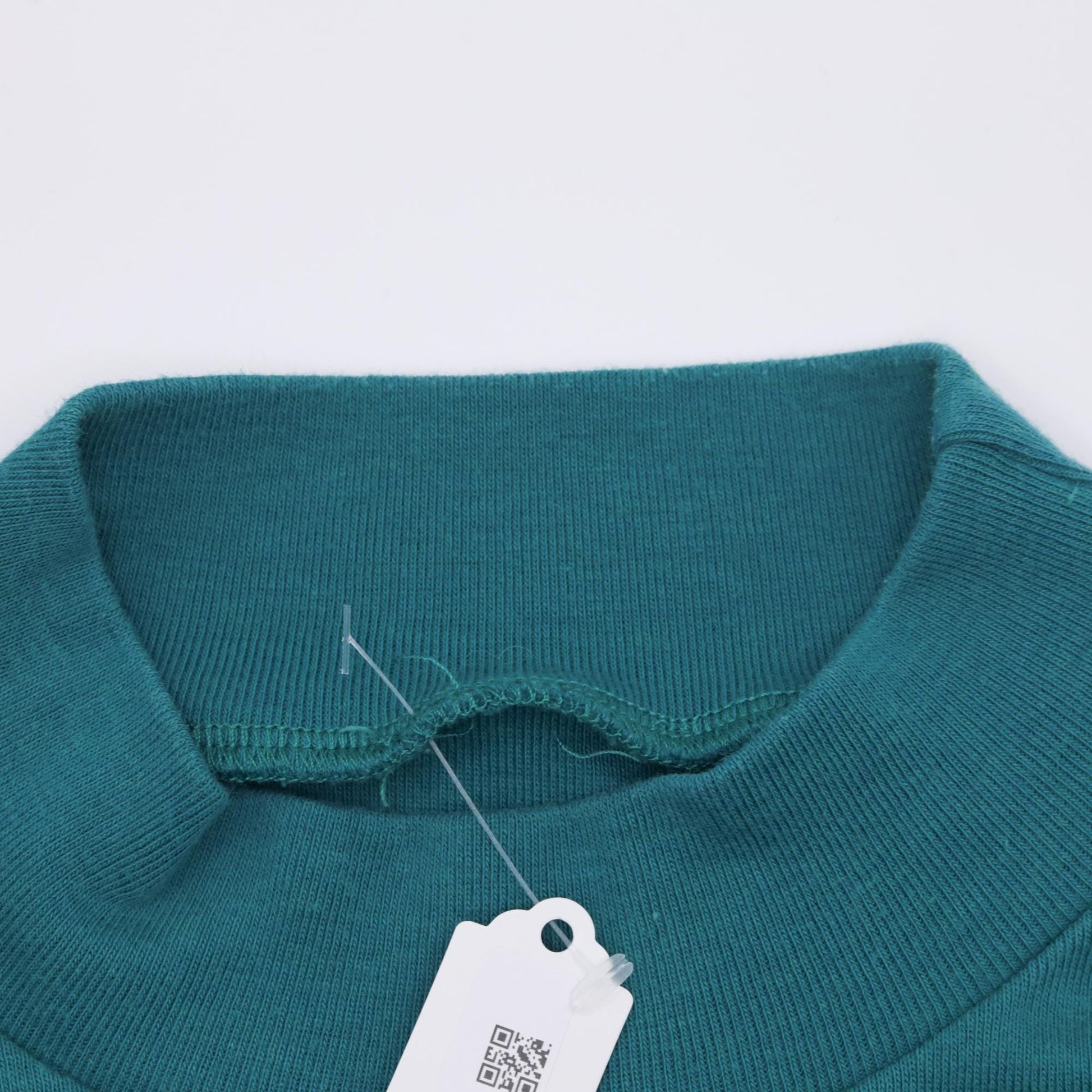 90s Teal Mock Neck Long Sleeve T-Shirt Small S