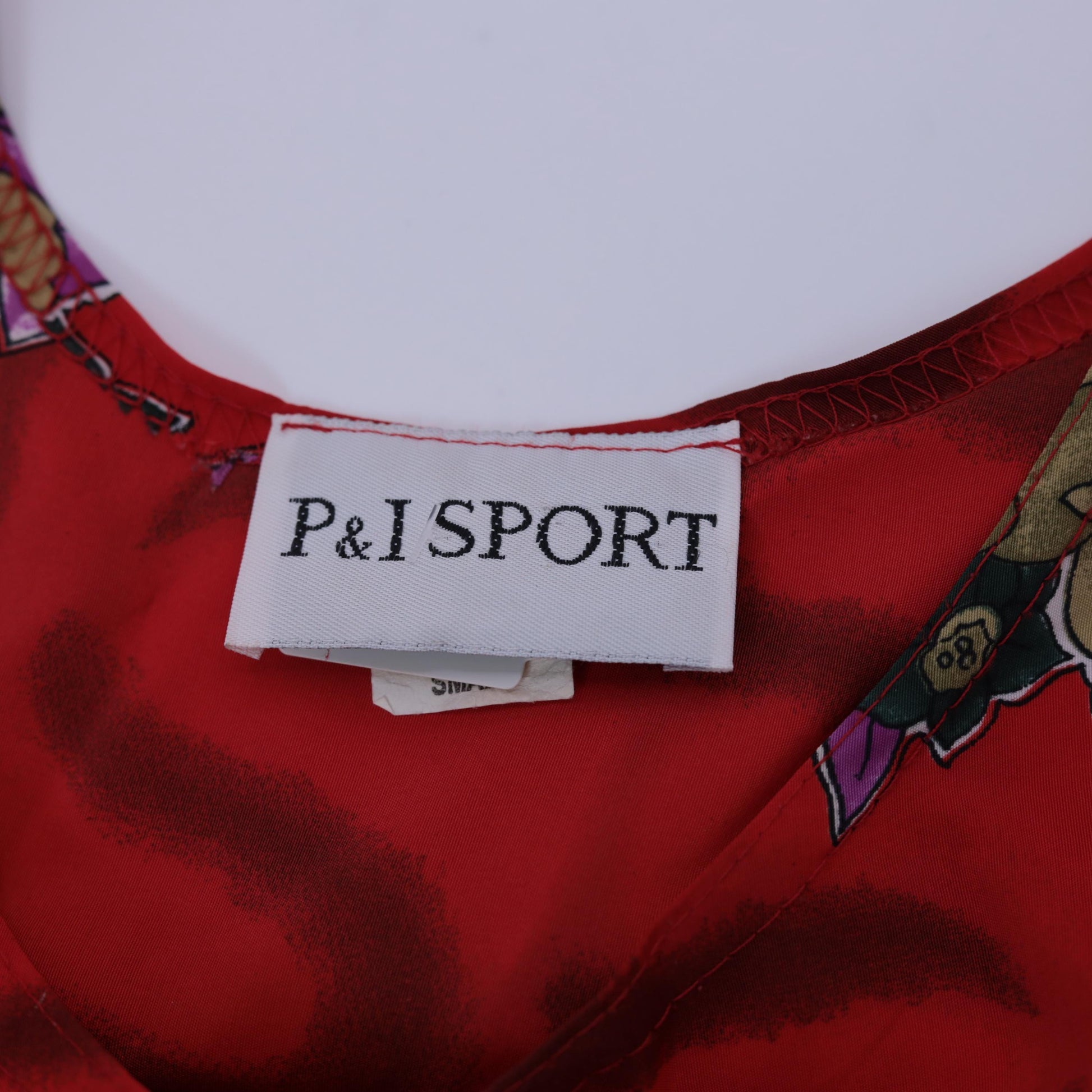 90s Red Floral Maxi Dress Sleeveless Scoop Neck Small S