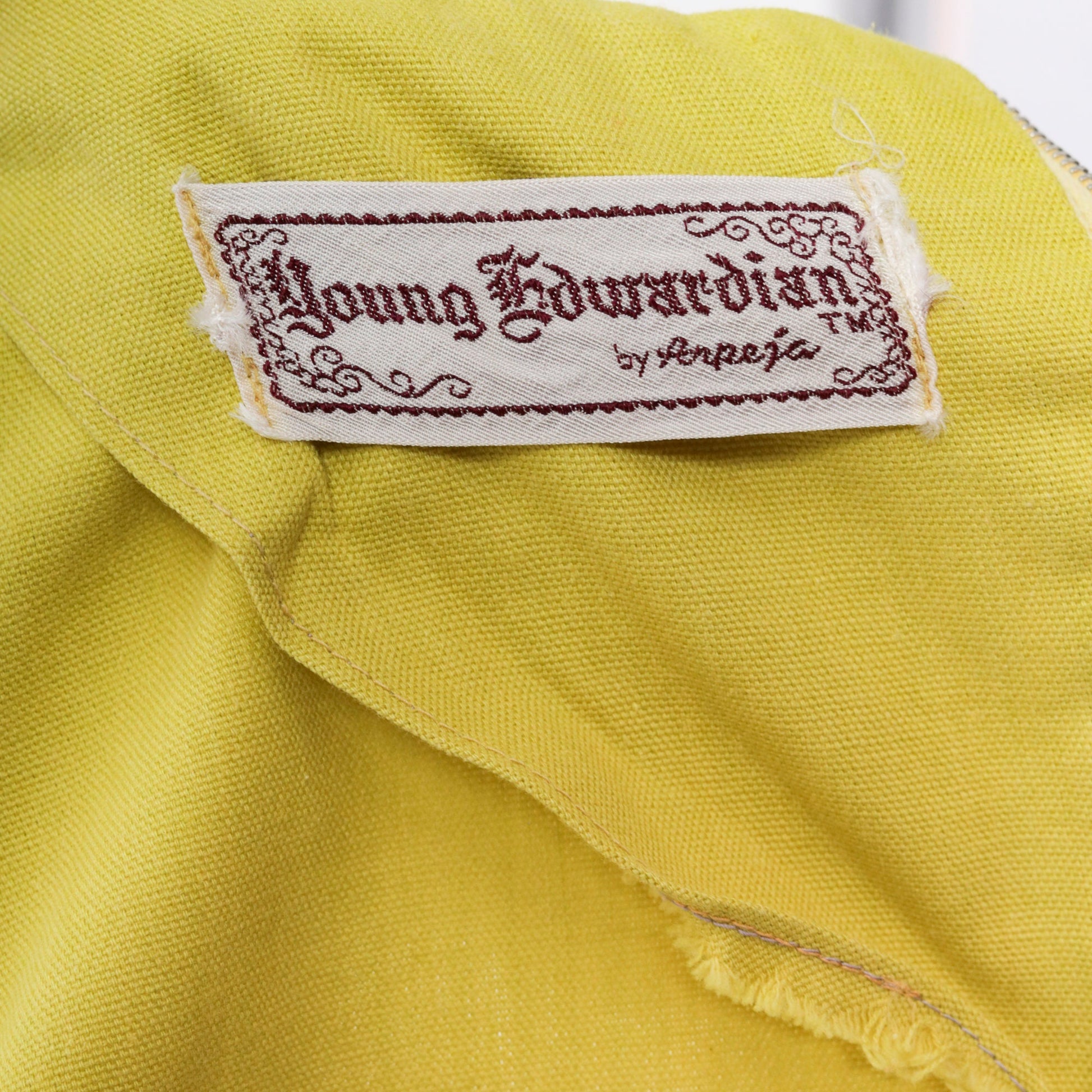 60s Young Edwardian Chartreuse Blouse Long Sleeve V-Neck Zipper Back Medium