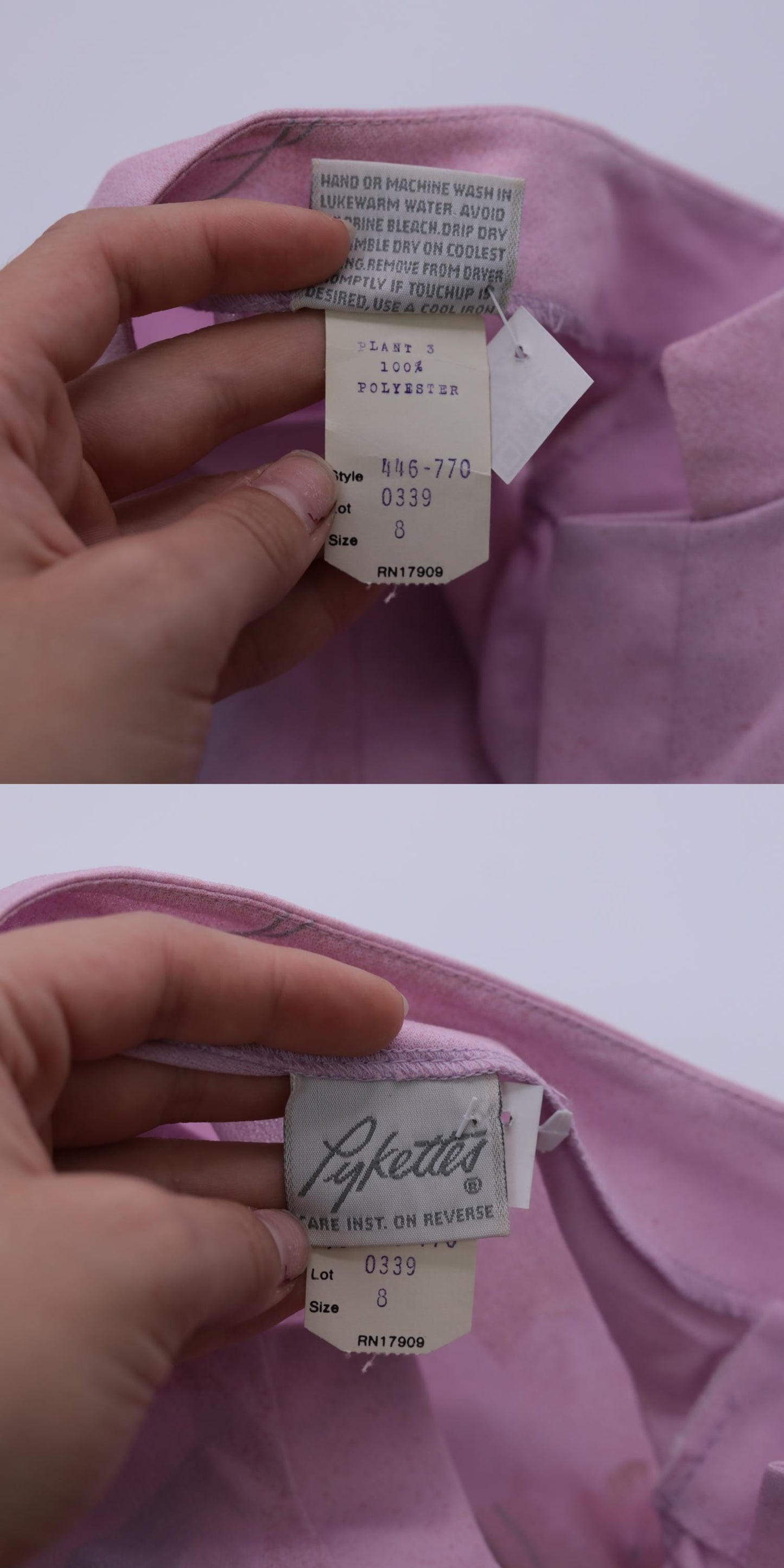 70s Lavender Pink Floral Mandarin Collar Blouse Tunic Small S