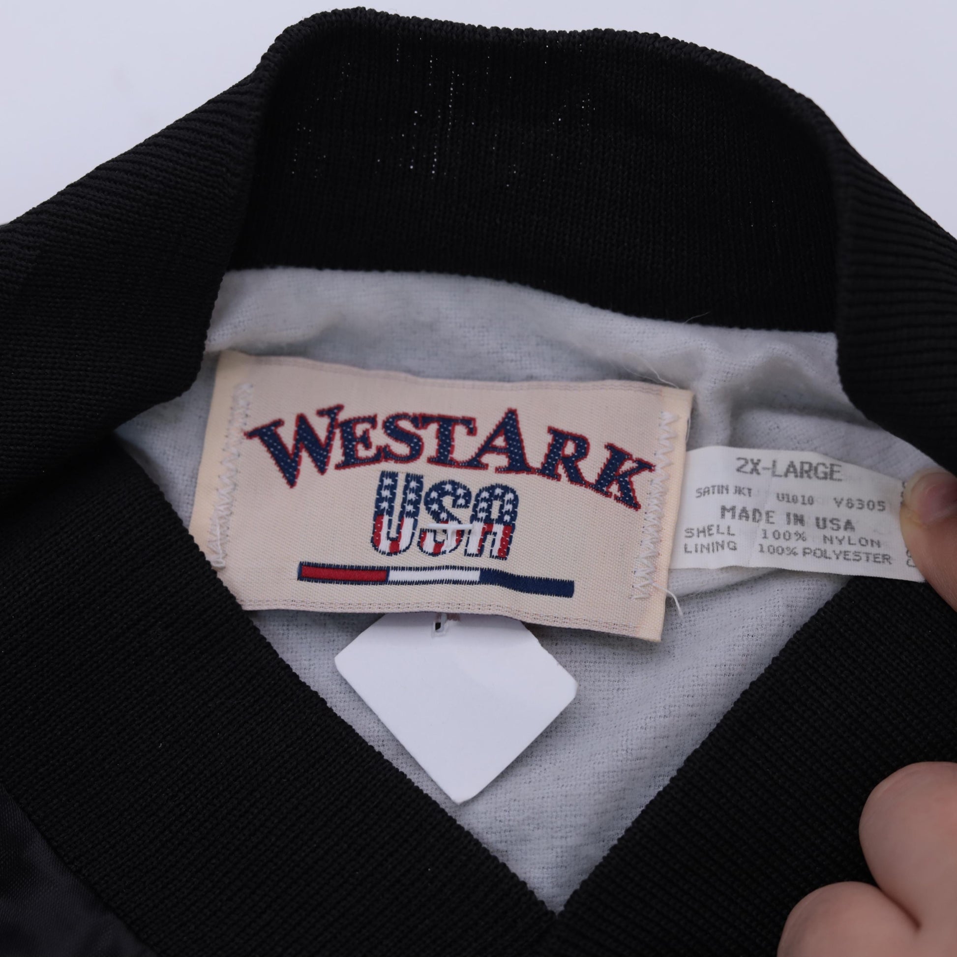 90s Midwest New Mexico Community Action Program Satin Bomber Jacket Black XXL