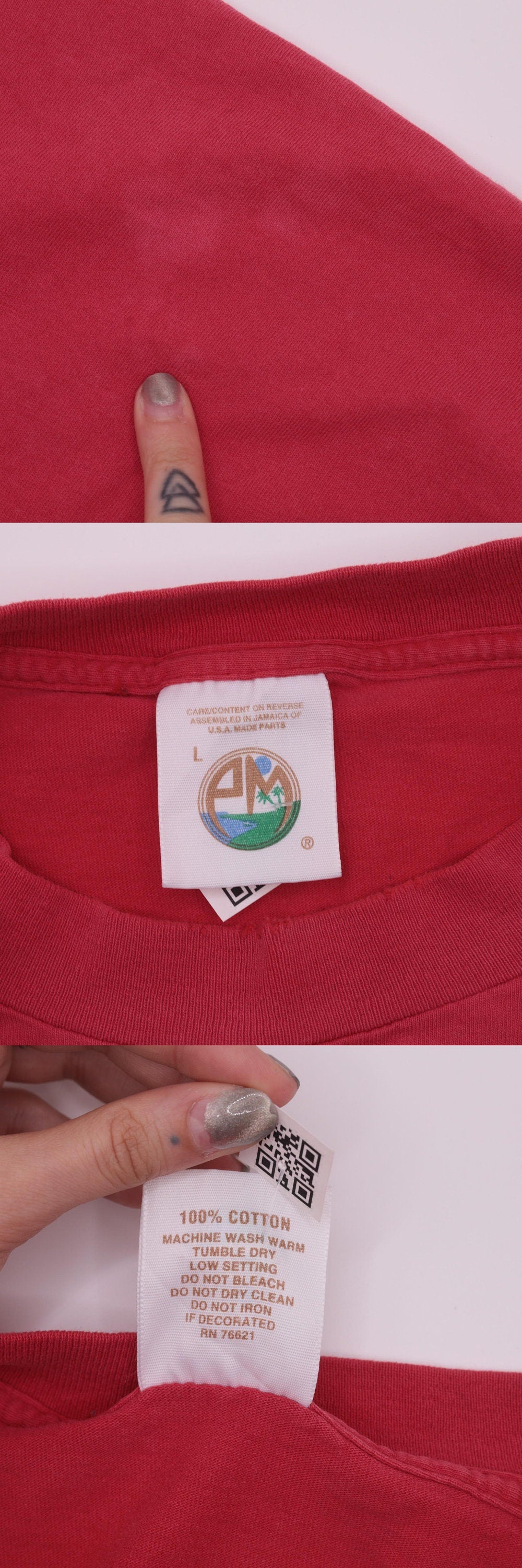 90s Indiana Graphic T-Shirt Faded Red Destination Tee Medium