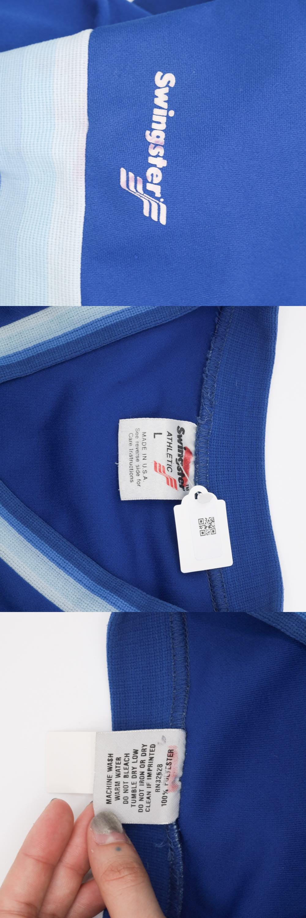 80s Swingster Brethren Baseball Jersey Royal Blue Ringer V-Neck #41 Medium