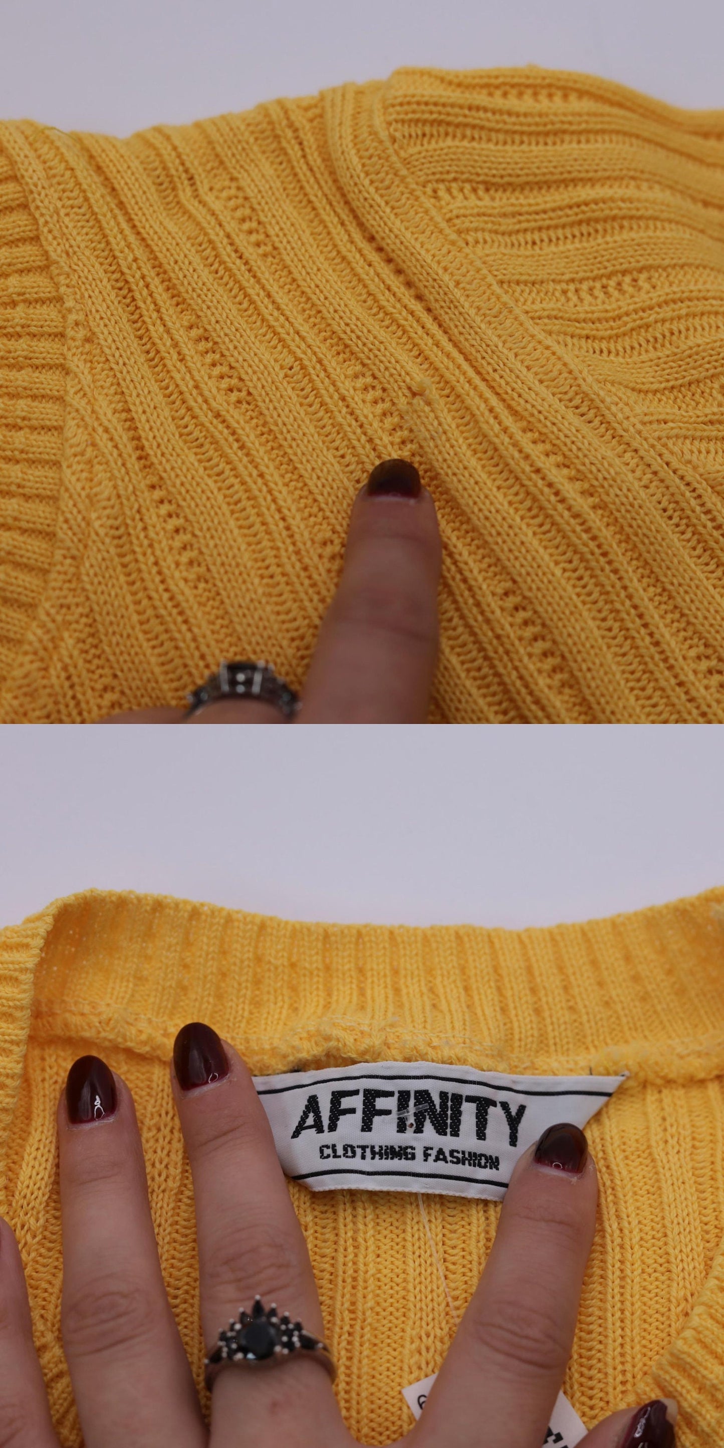 90s Yellow Cropped Ribbed Knit Sweater Short Sleeve Small S