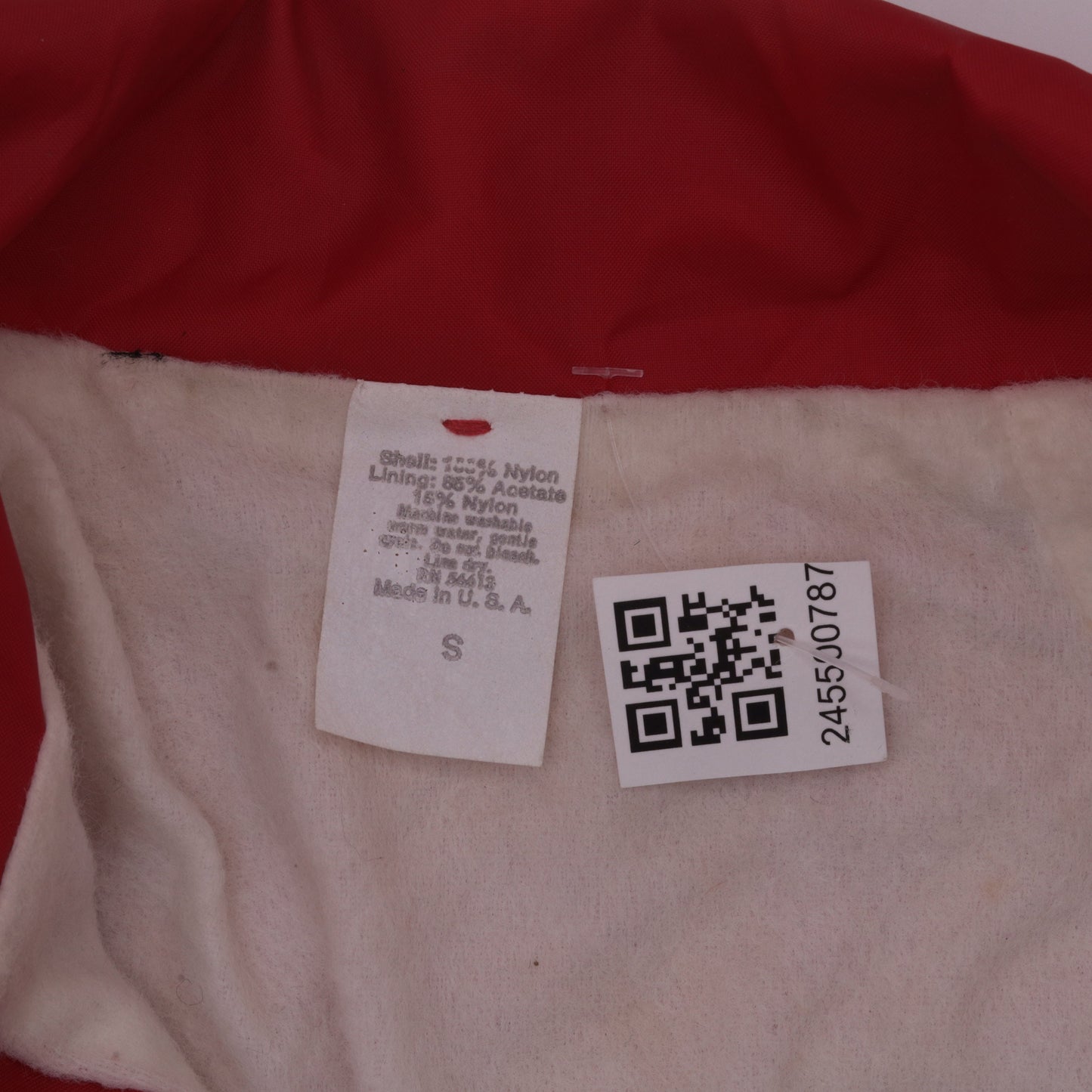 70s Red Windbreaker Jacket Snap Button N Strawberry Patch Small