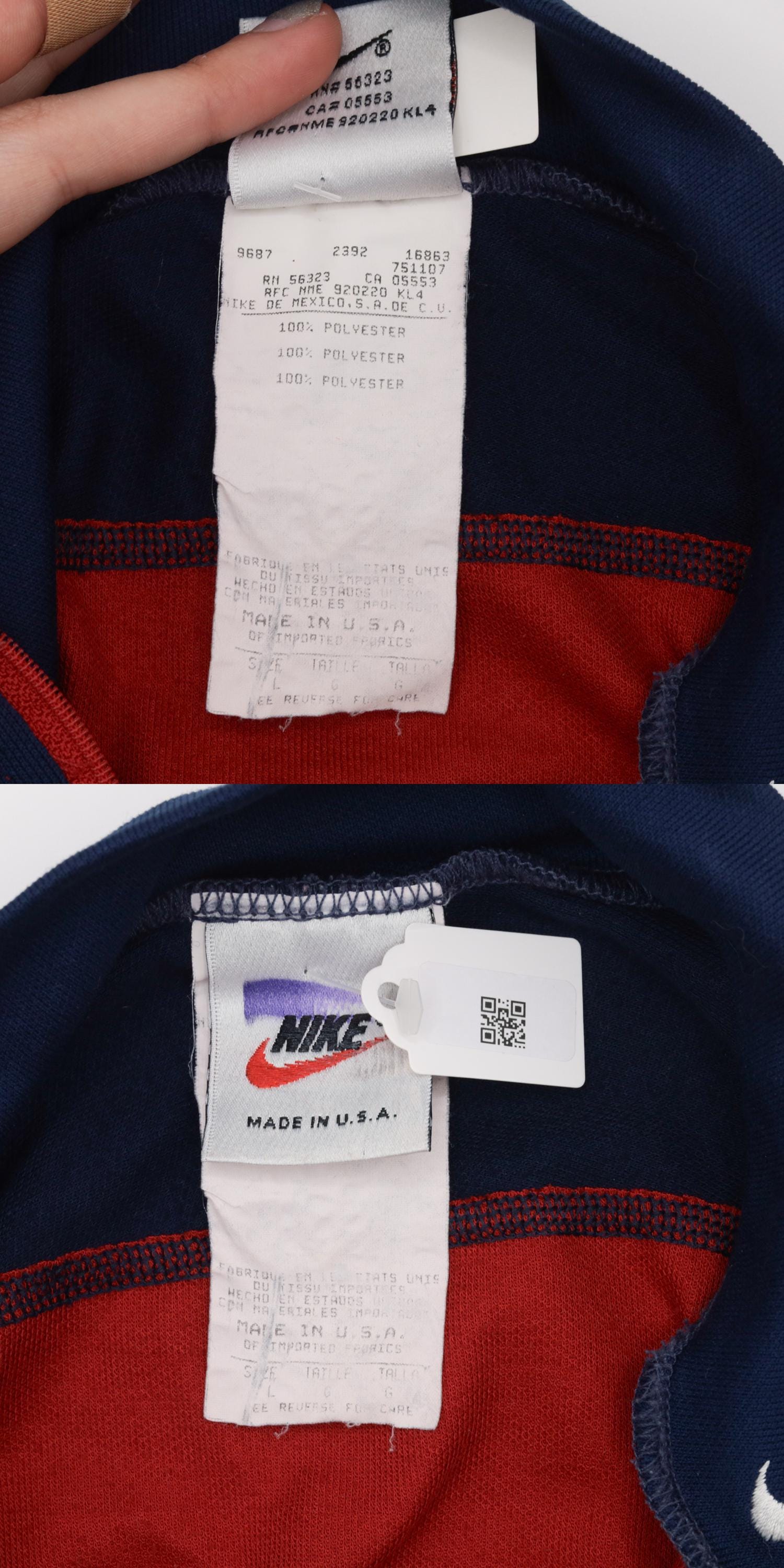 90s Nike US Ski Team Long Sleeve Quarter Zip Mock Neck Red Large