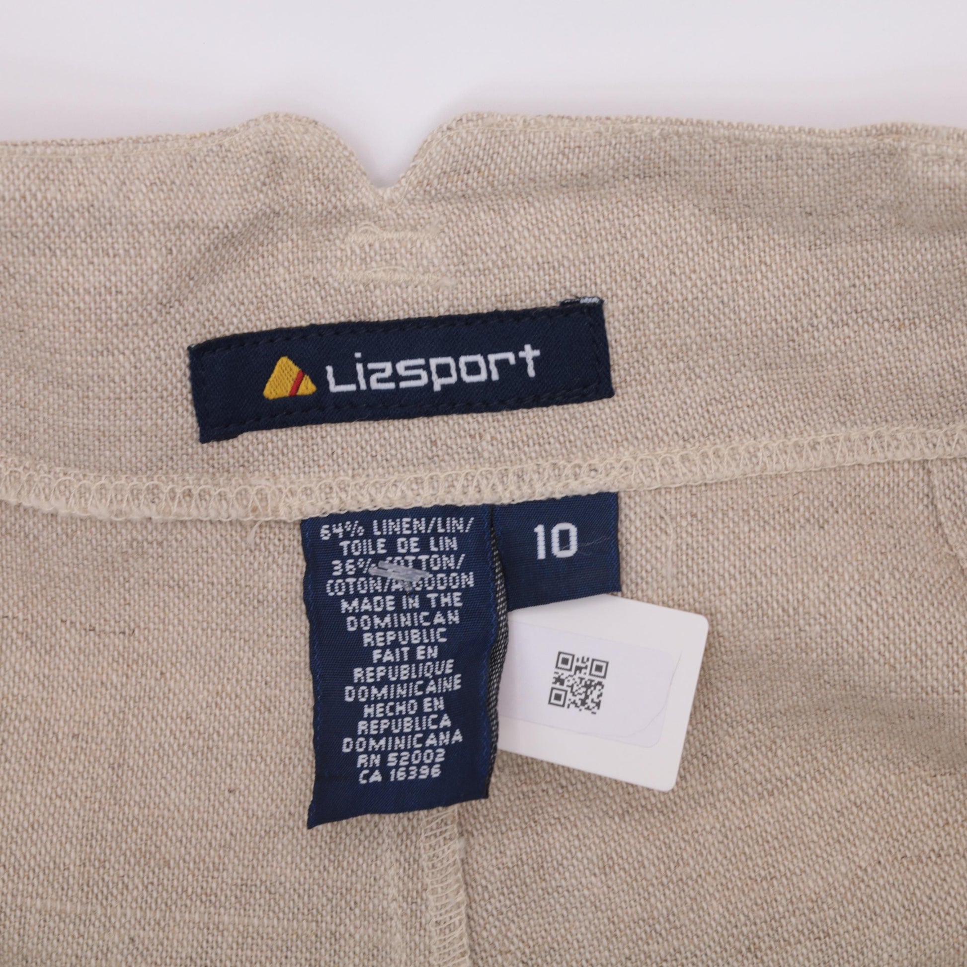 90s Liz Claiborne Pleated Shorts Beige Linen High Waist Medium