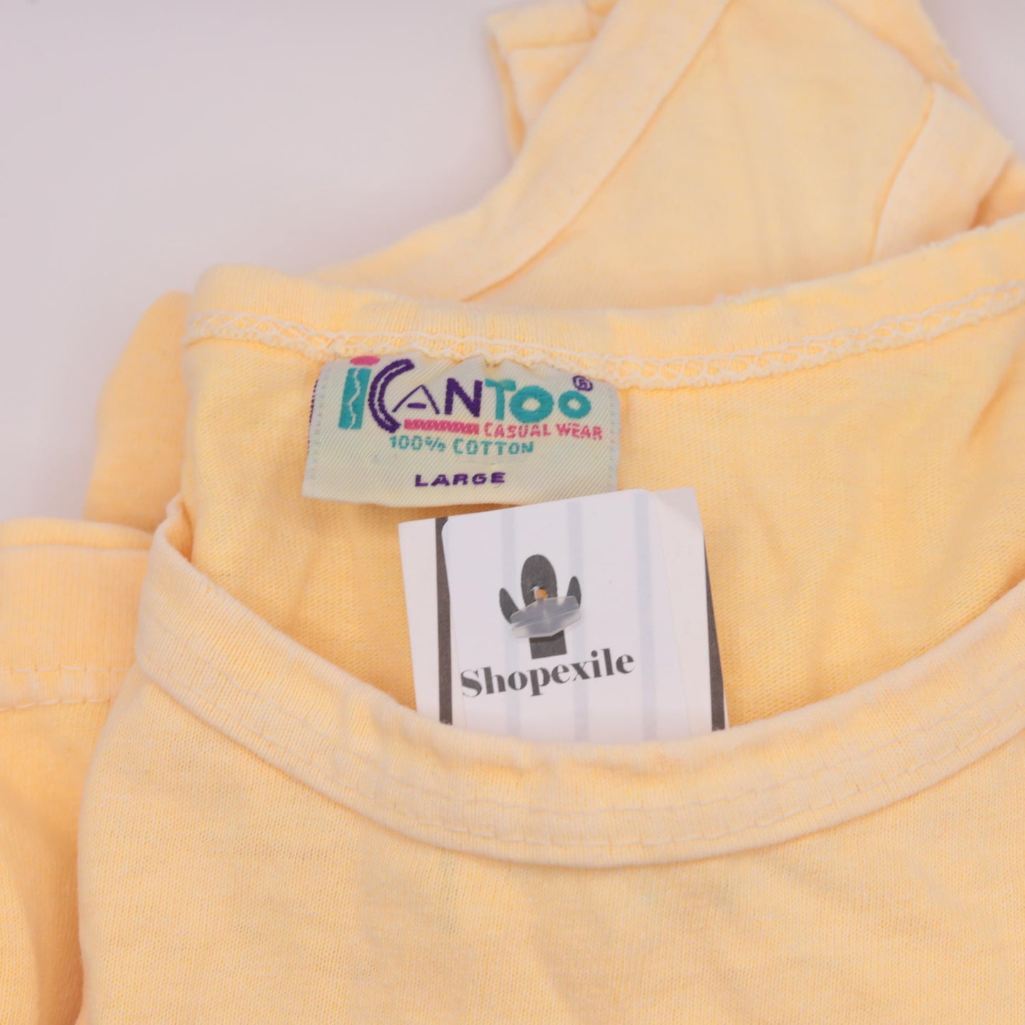 90s Maui Fish Shirt Yellow Tropical Tank Top Cotton Medium
