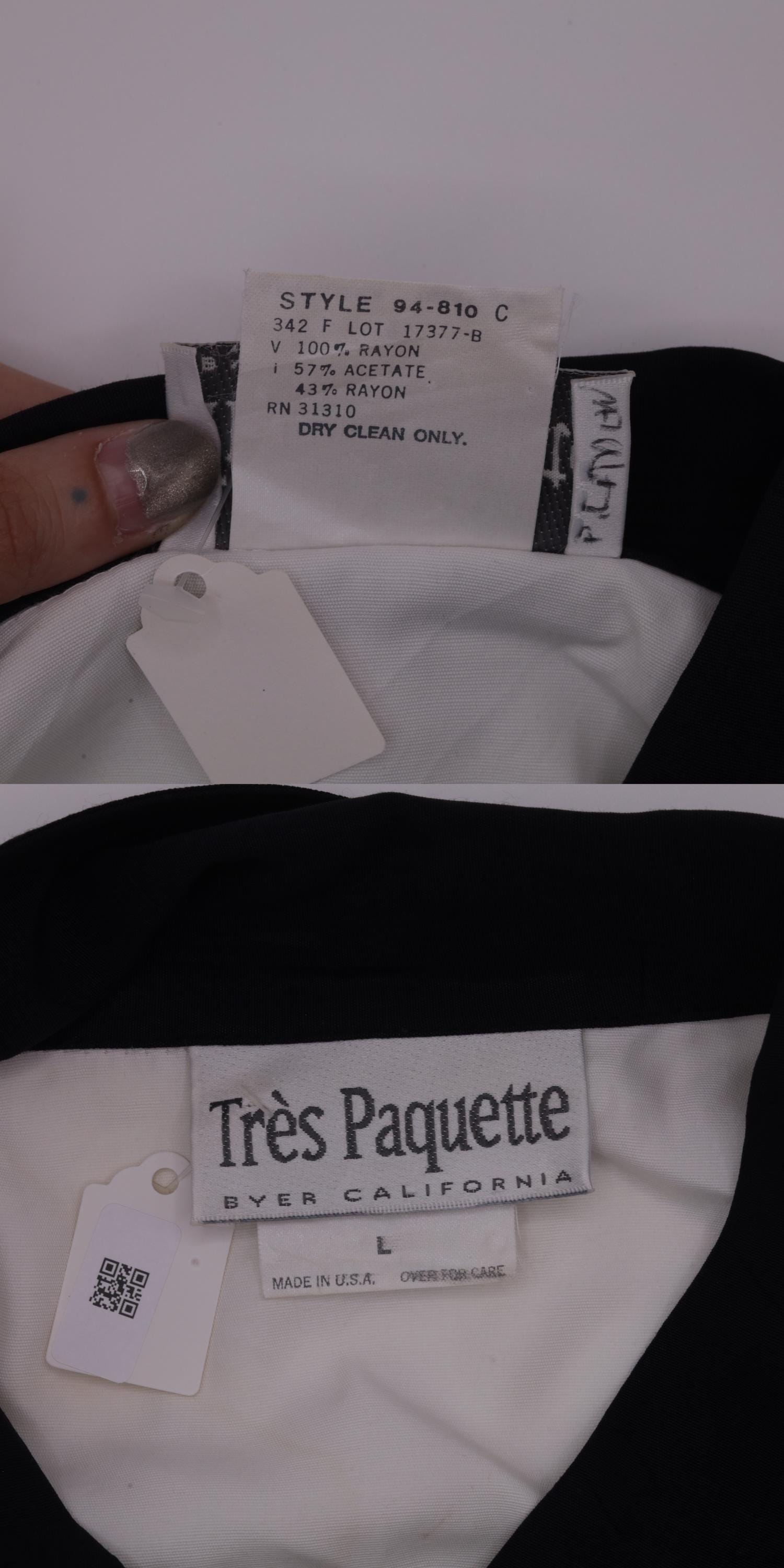 90s Trés Paquette Geometric Gold Metallic Button Up Blouse Large L