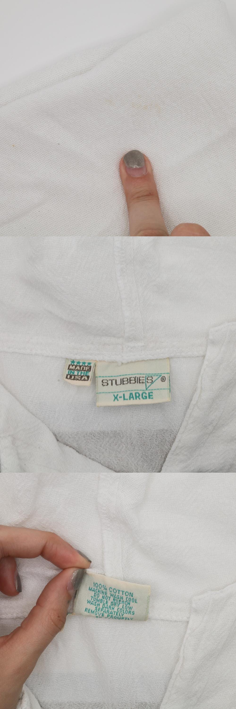 90s Stubbies White Cotton Hooded Windbreaker Jacket Extra Large XL