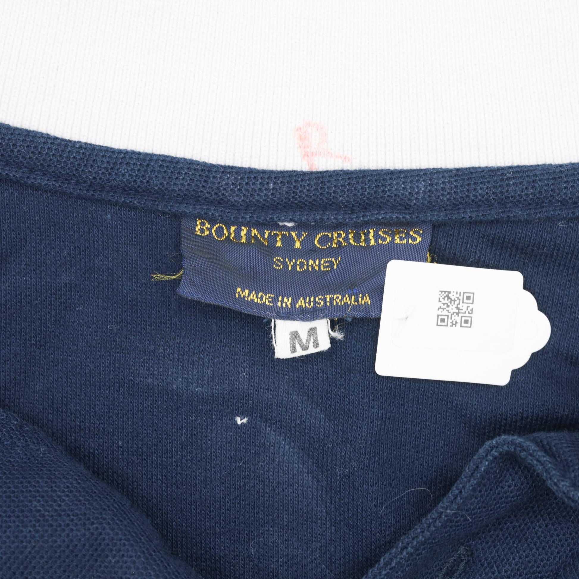 90s Bounty Cruises Sydney Polo Shirt Navy Blue Sailboat Graphic Medium